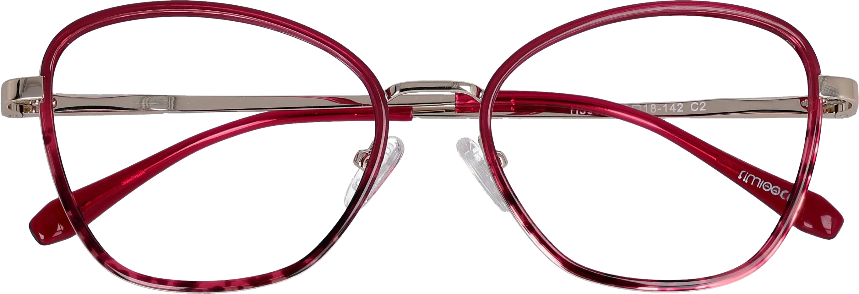  red Medium optical frame front view close-up