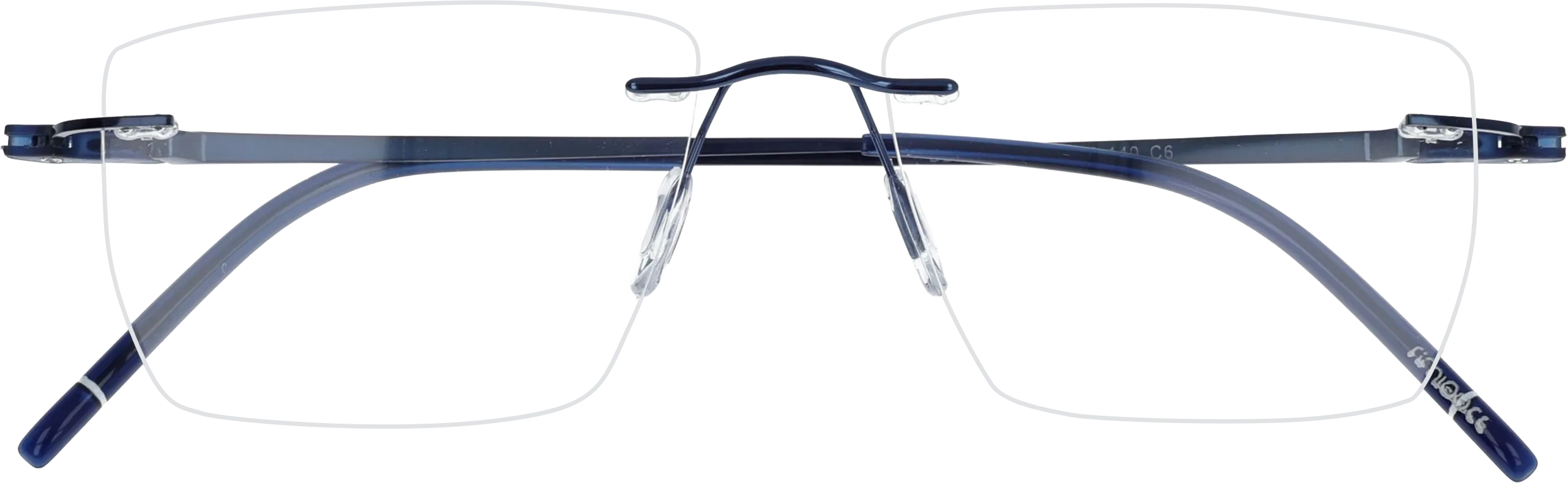  Blue Large optical frame front view close-up