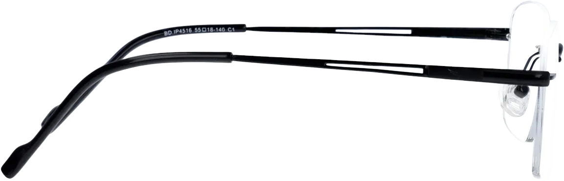 Black Large optical frame side view, highlighting the temples