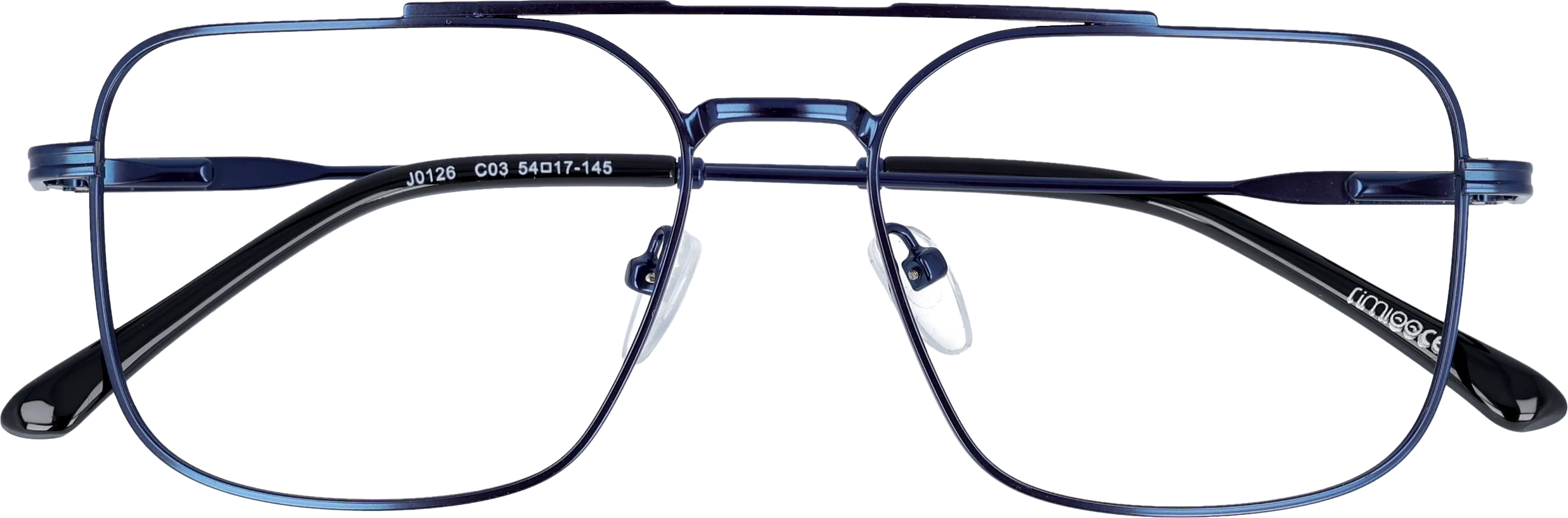  Blue Large optical frame front view close-up