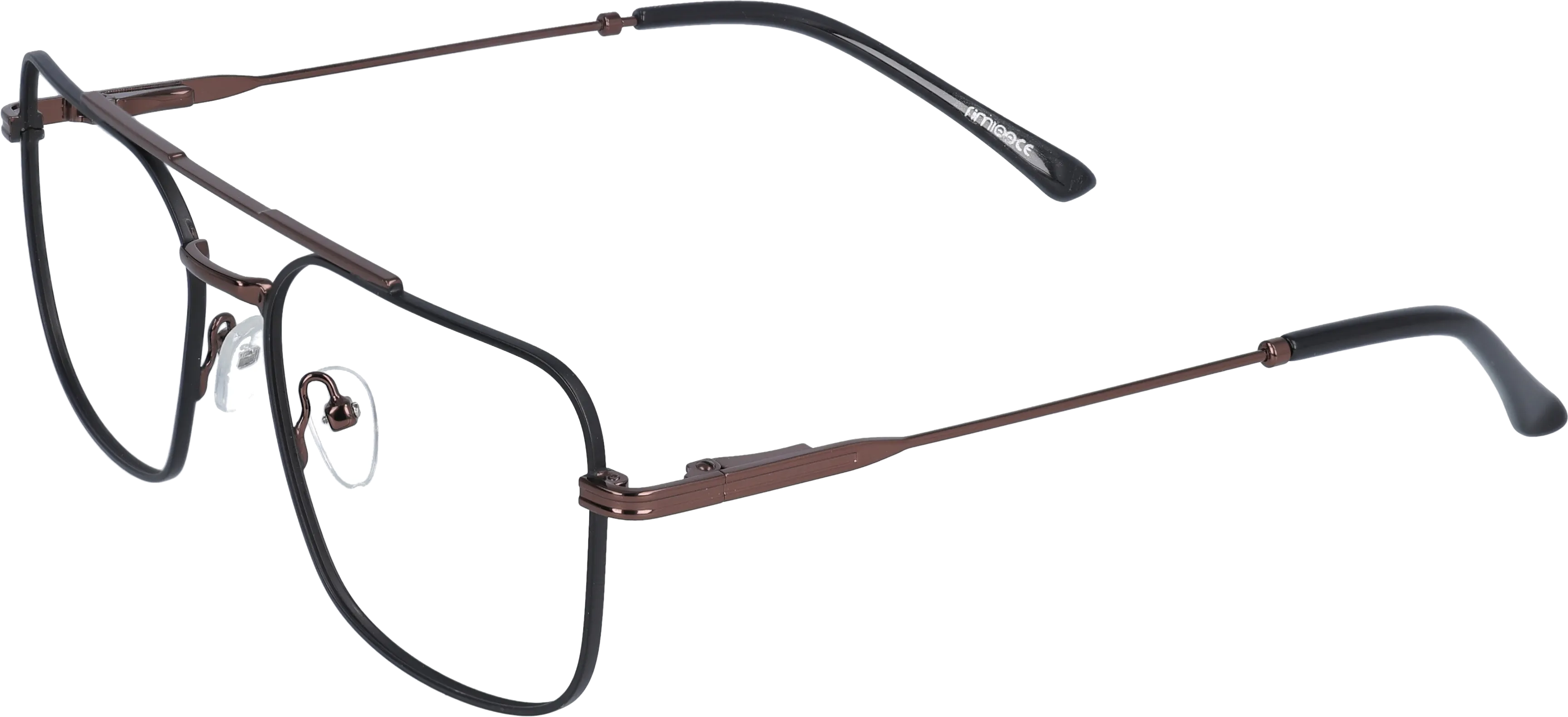 Brown Large optical frame angled view for better detail