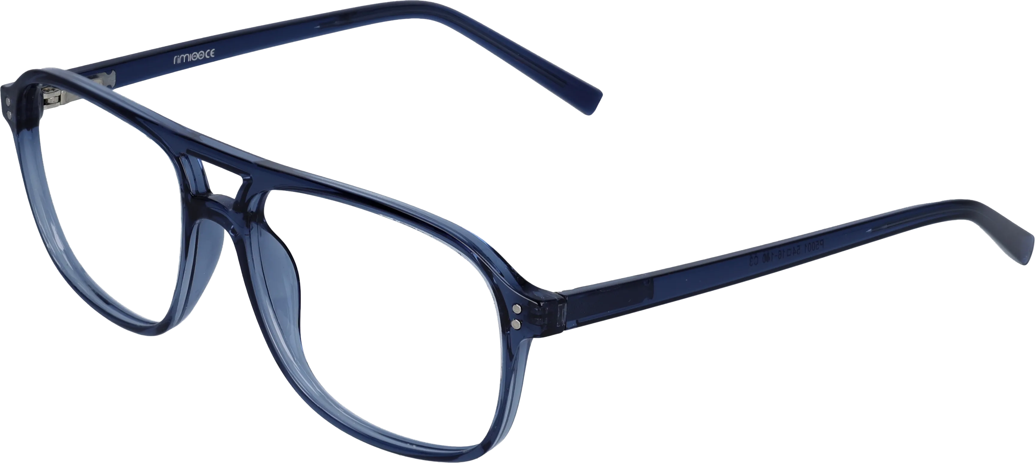Blue Medium optical frame angled view for better detail
