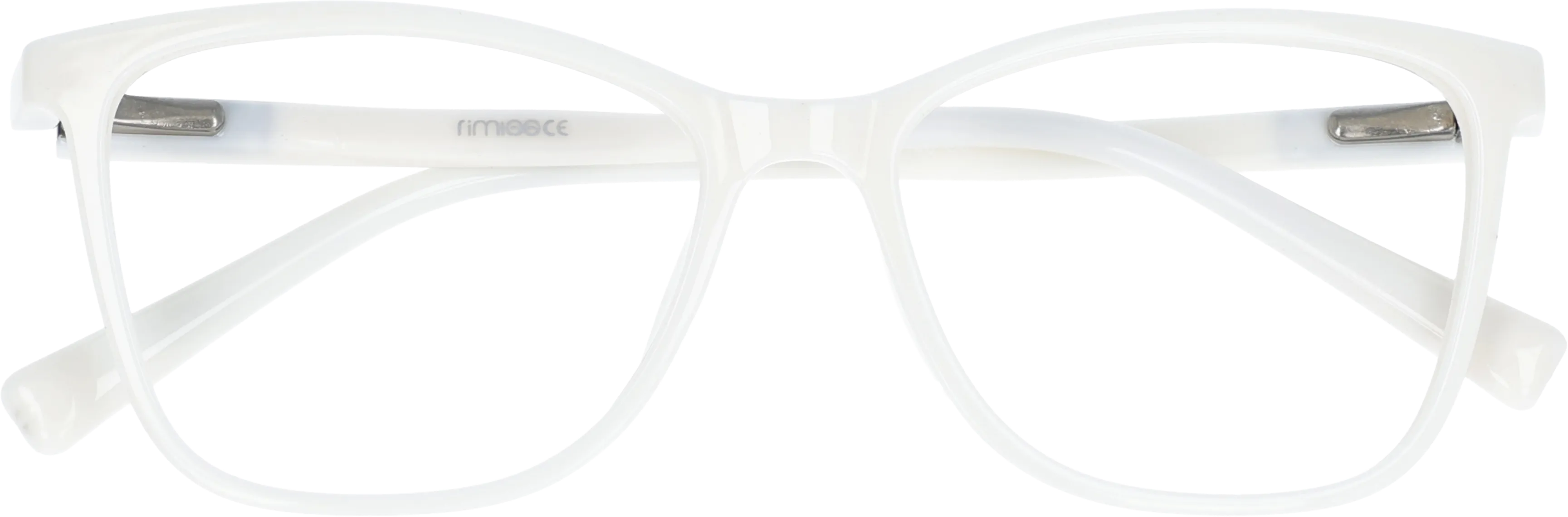  White Medium optical frame front view close-up