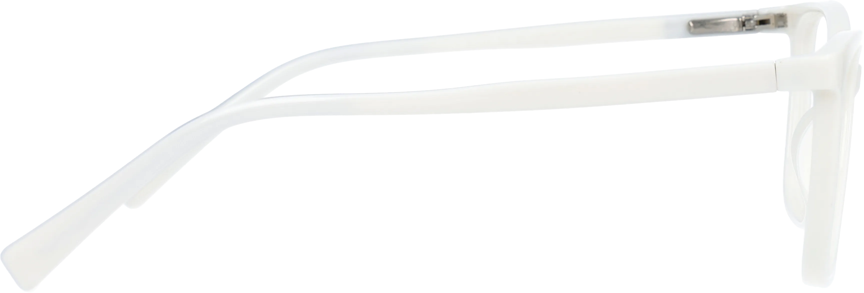 White Medium optical frame side view, highlighting the temples