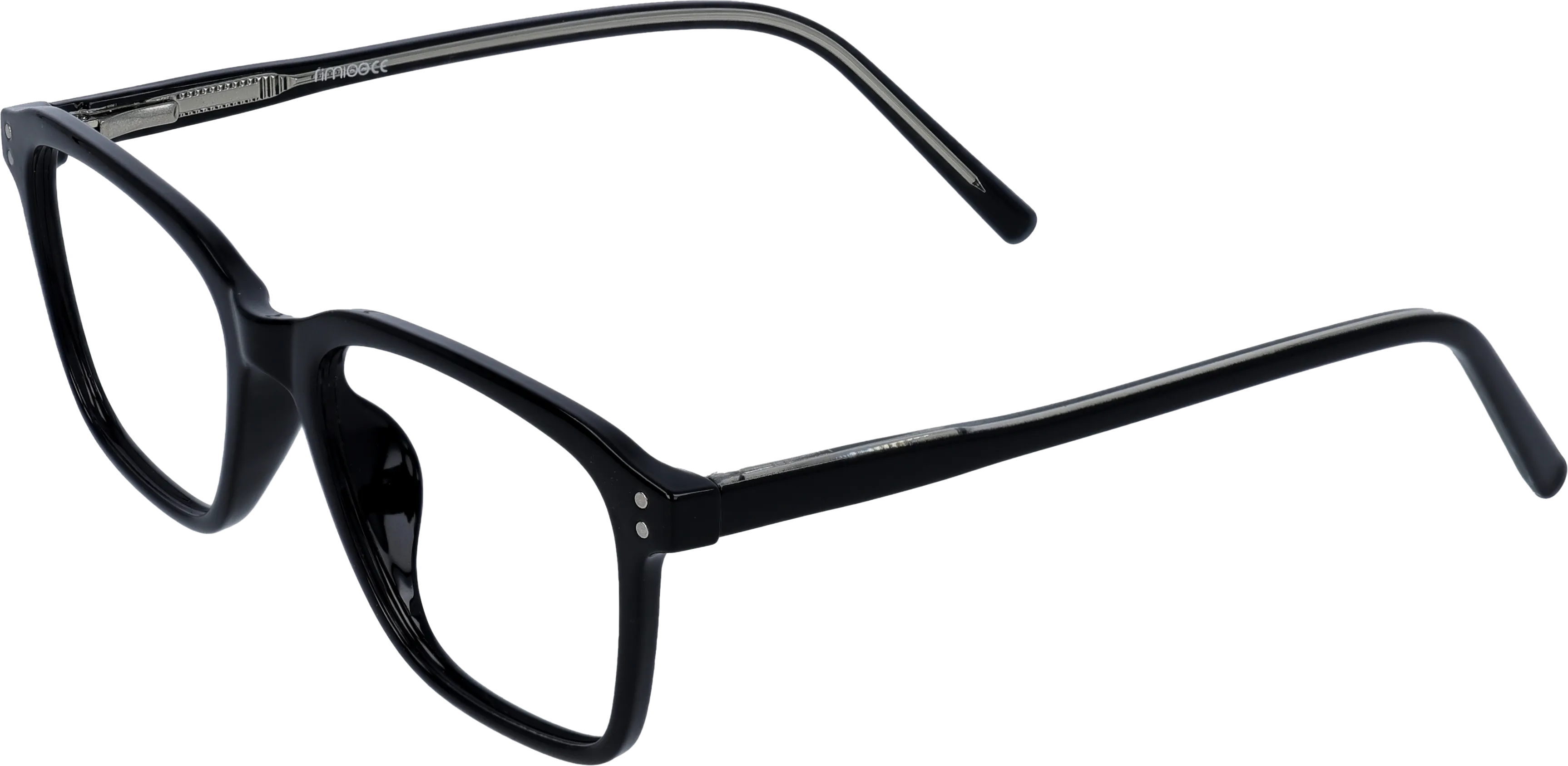Black Small optical frame angled view for better detail
