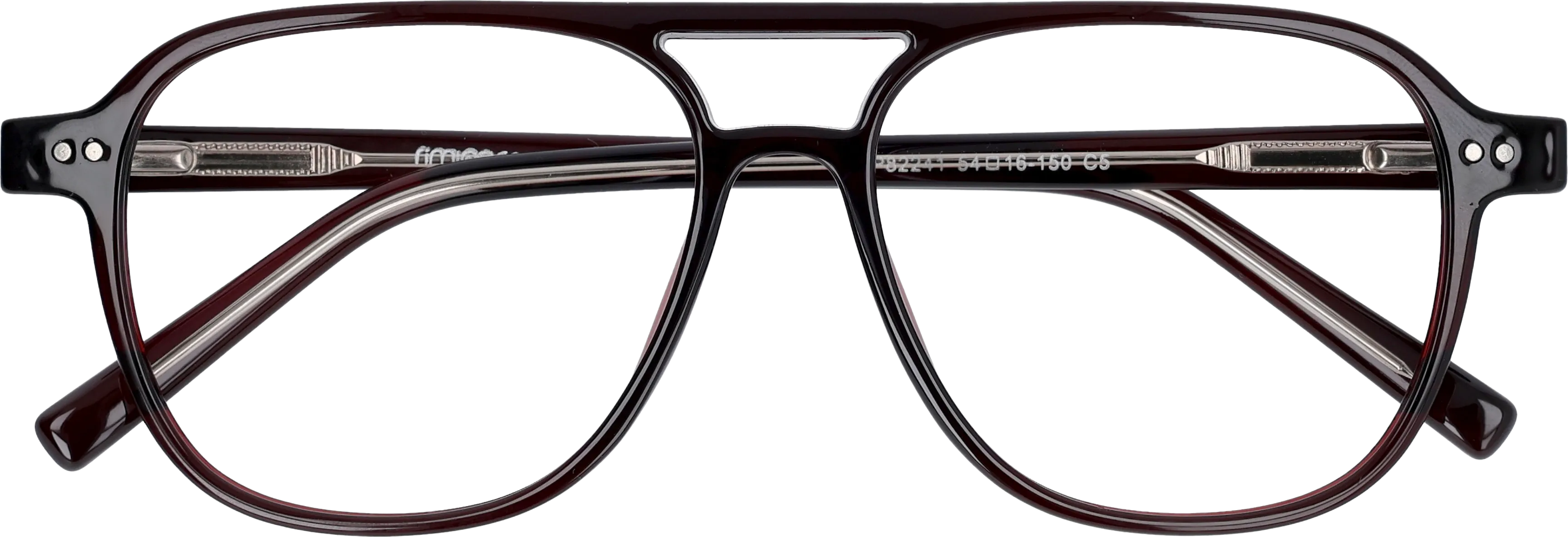  Brown Large optical frame front view close-up