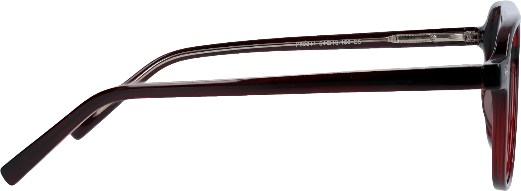 Brown Large optical frame side view, highlighting the temples