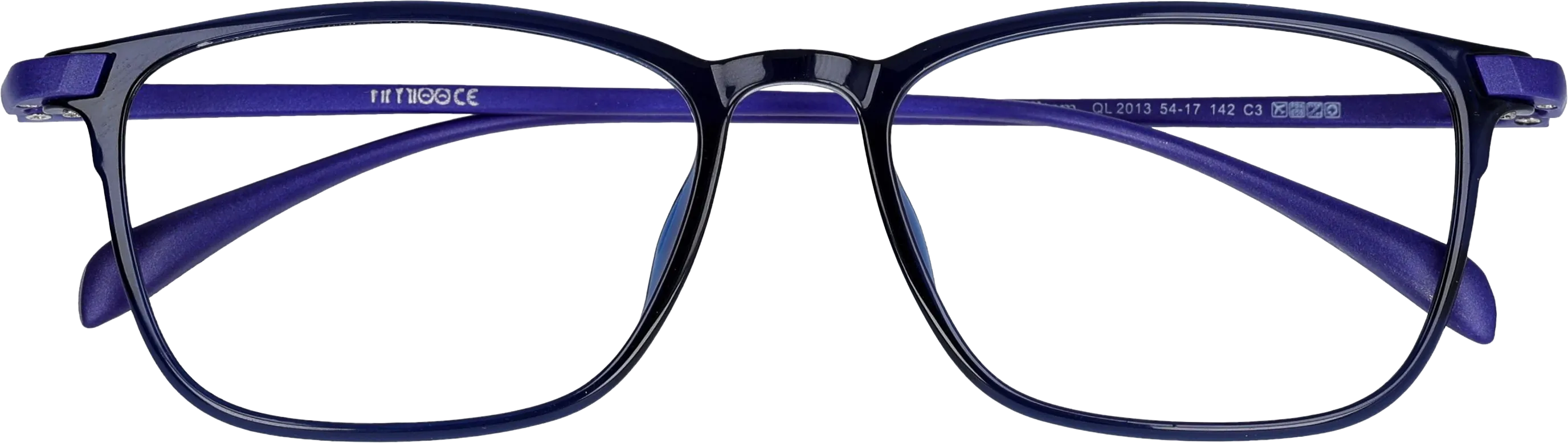  Blue Large optical frame front view close-up