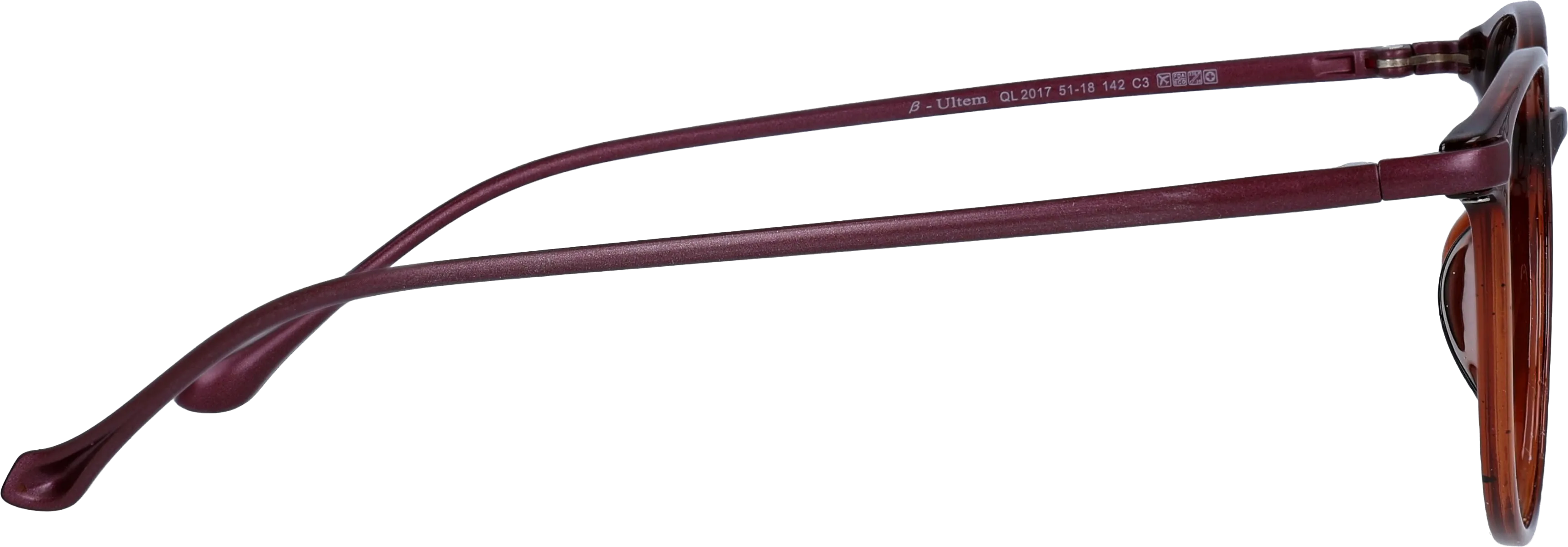 Light Brown Medium optical frame side view, highlighting the temples