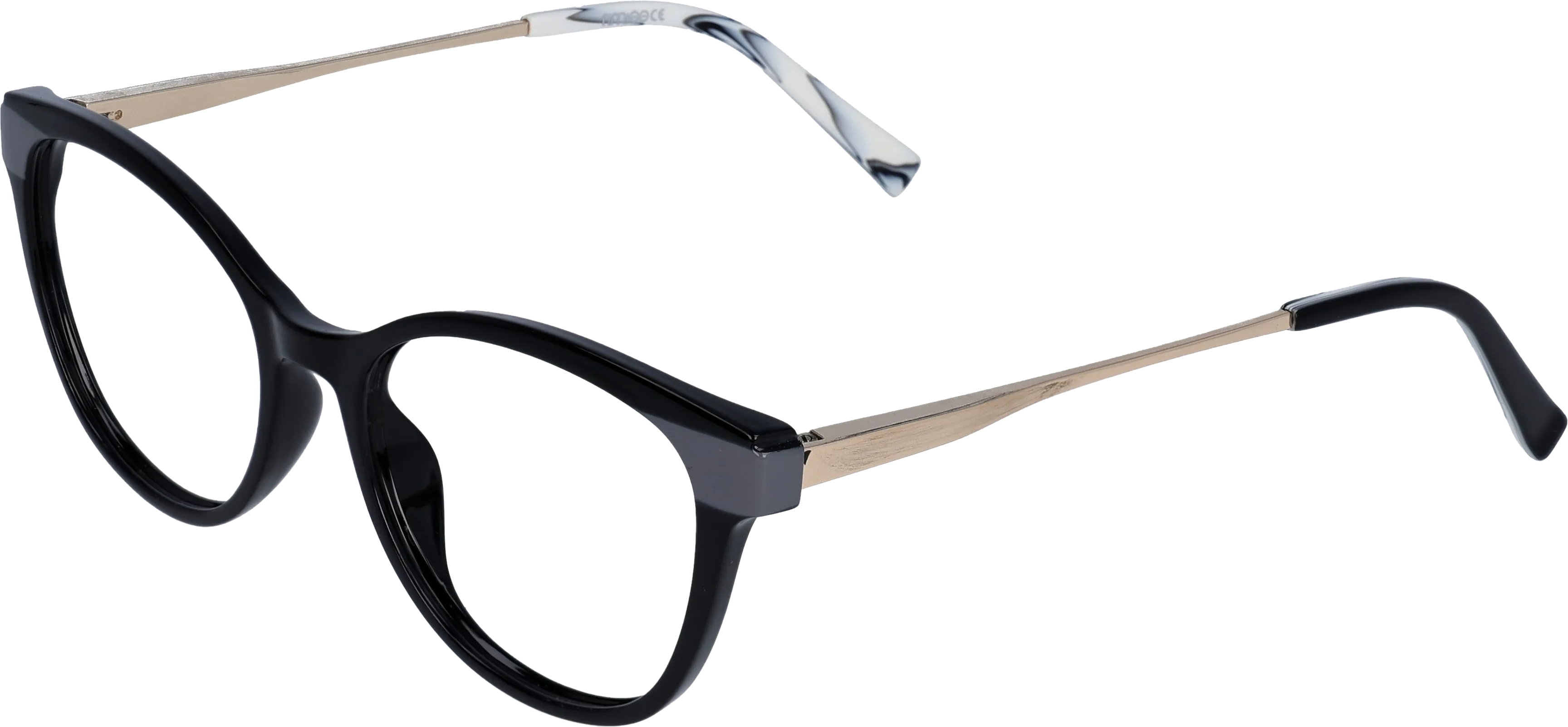 black gold Medium optical frame angled view for better detail