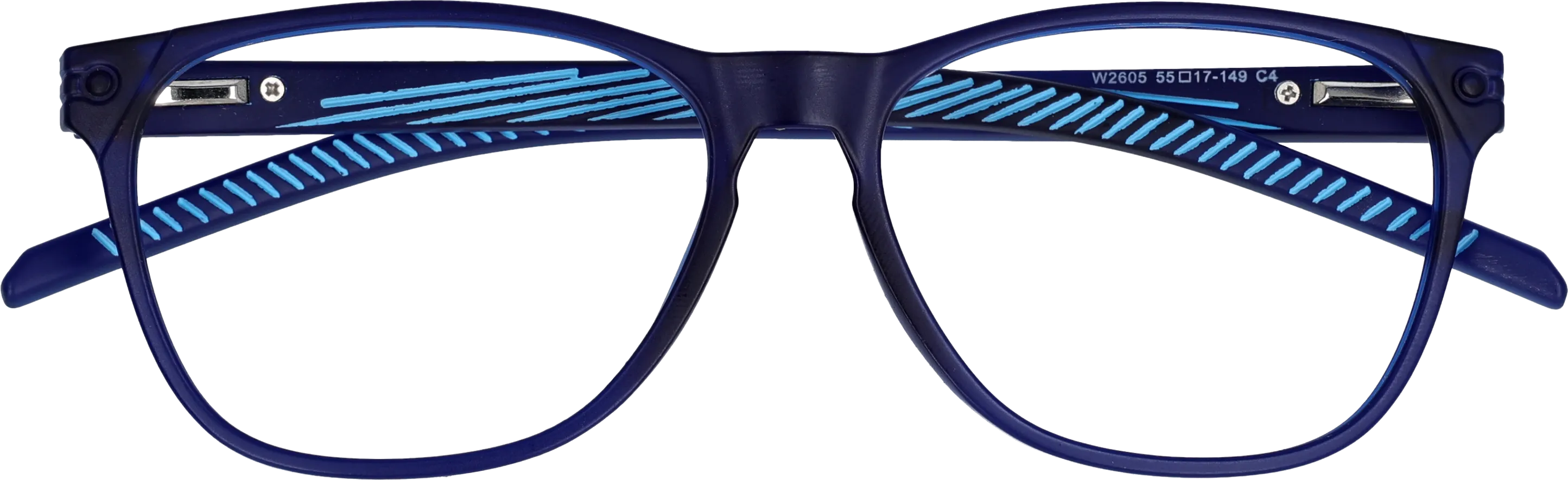  Blue Large optical frame front view close-up