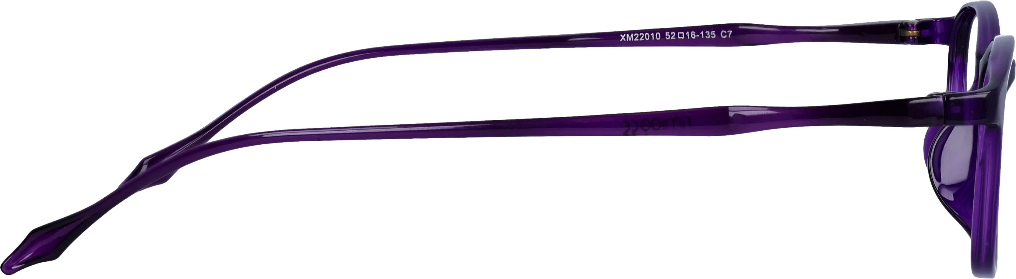 purple 2 Medium optical frame side view, highlighting the temples
