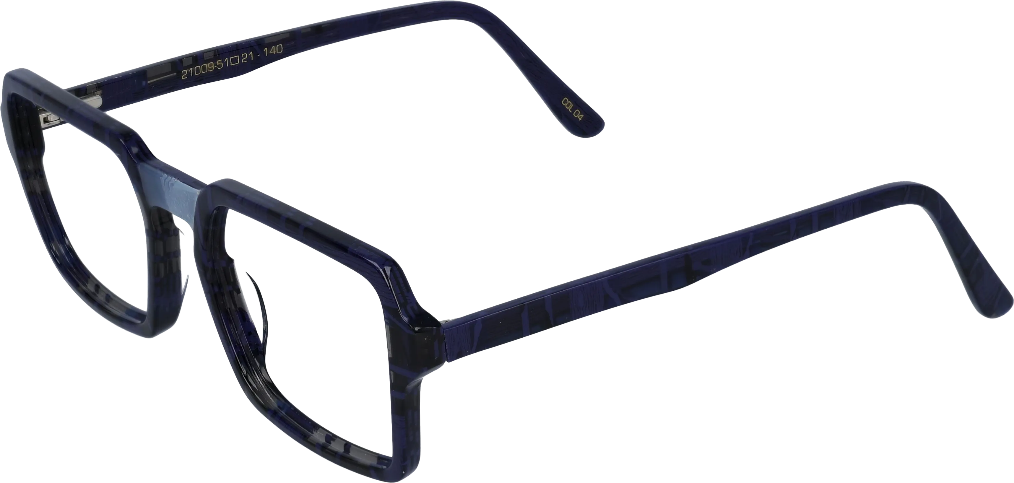 Blue Medium optical frame angled view for better detail