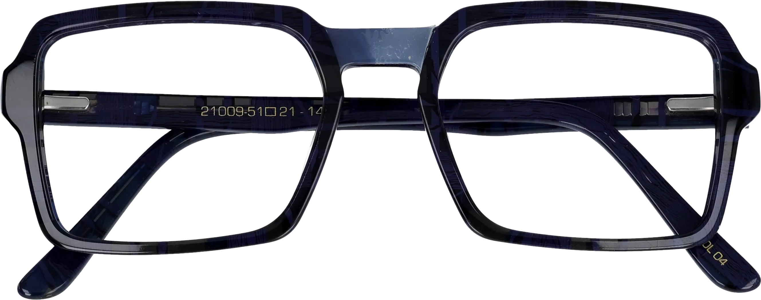  Blue Medium optical frame front view close-up