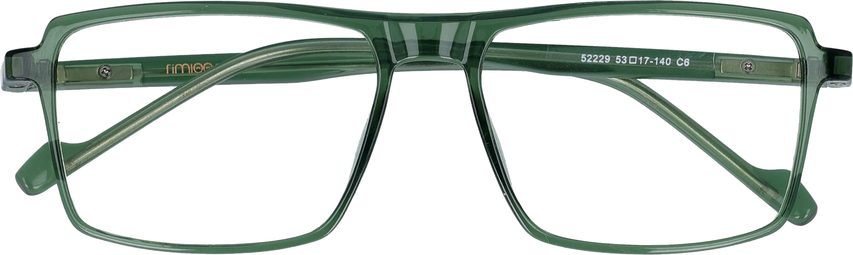  Transparent green Medium optical frame front view close-up