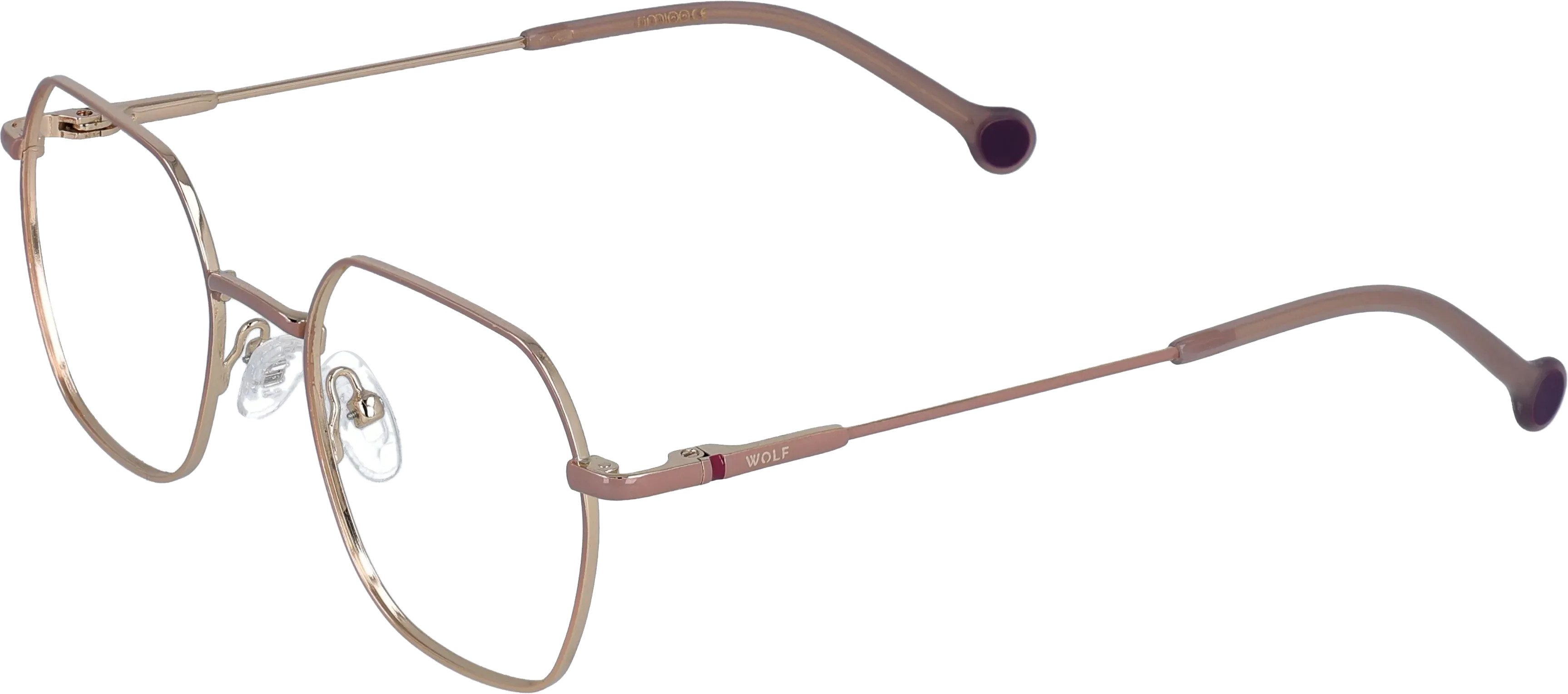 Matte-pink Small optical frame angled view for better detail