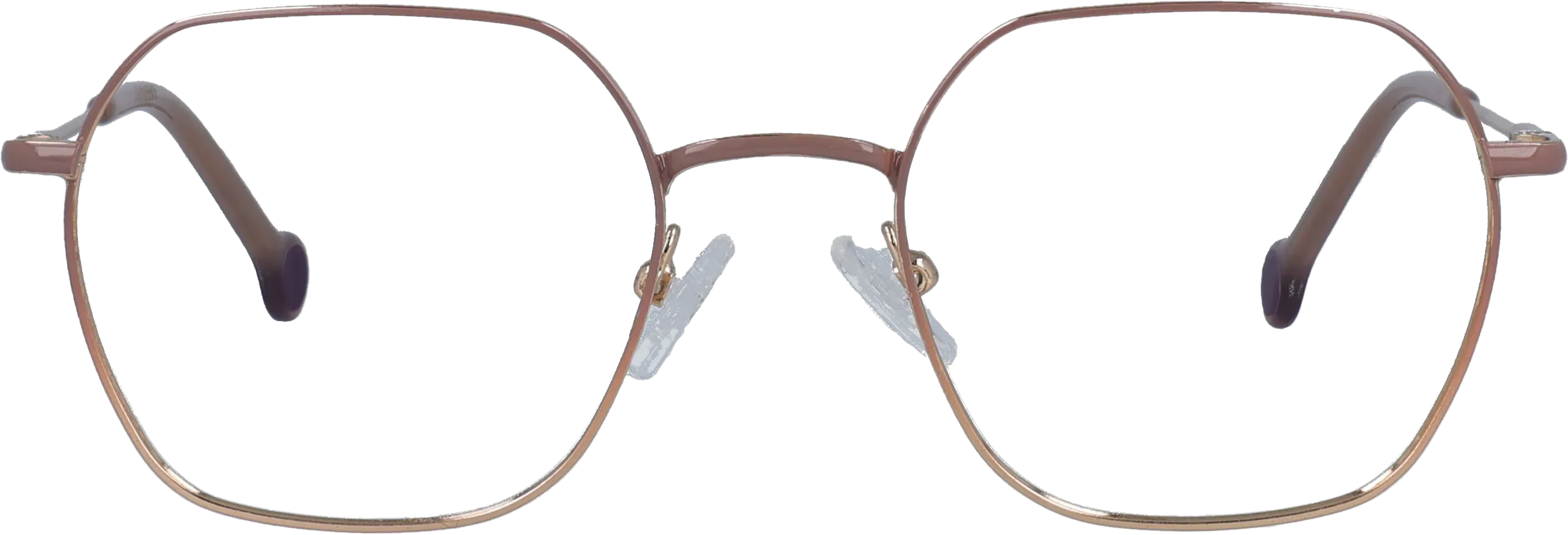 Matte-pink Small optical frame front view with arms open