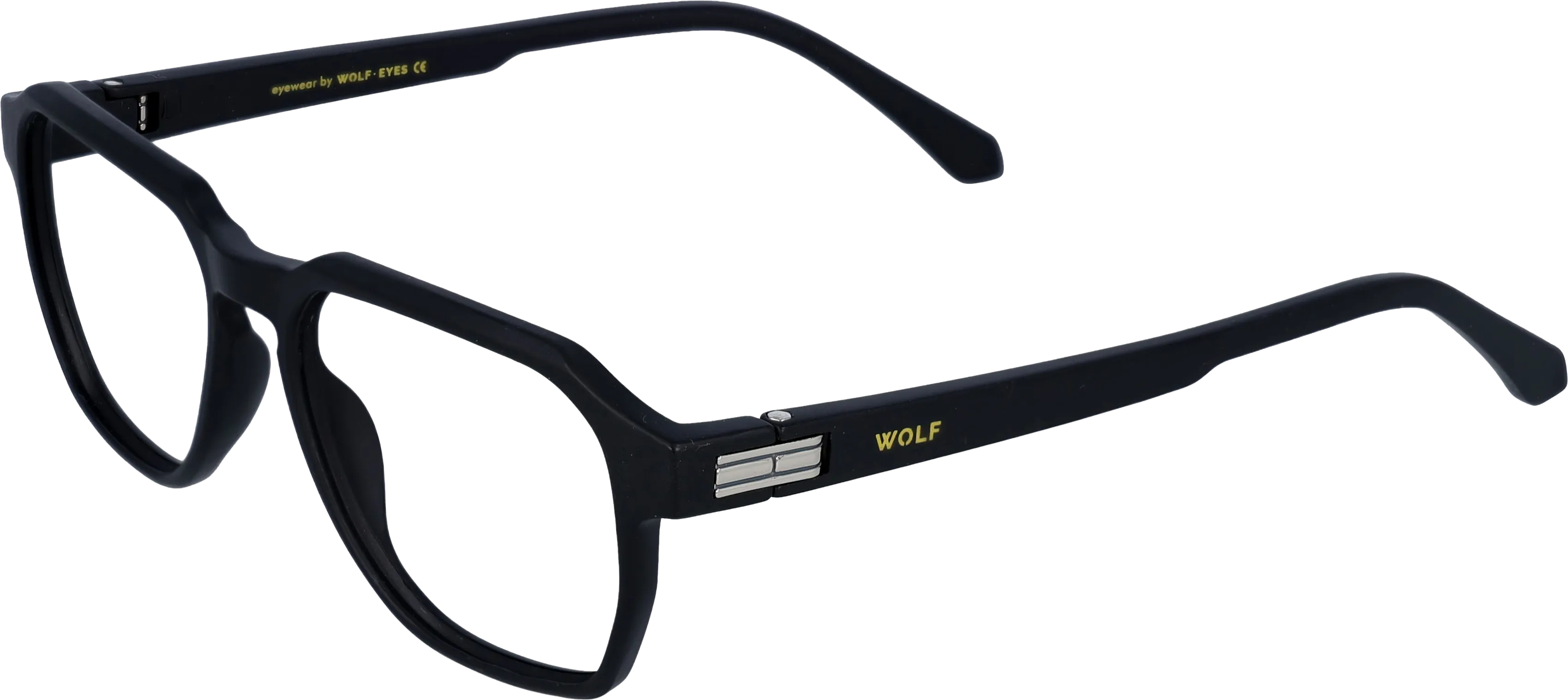 Matte Black Medium optical frame angled view for better detail