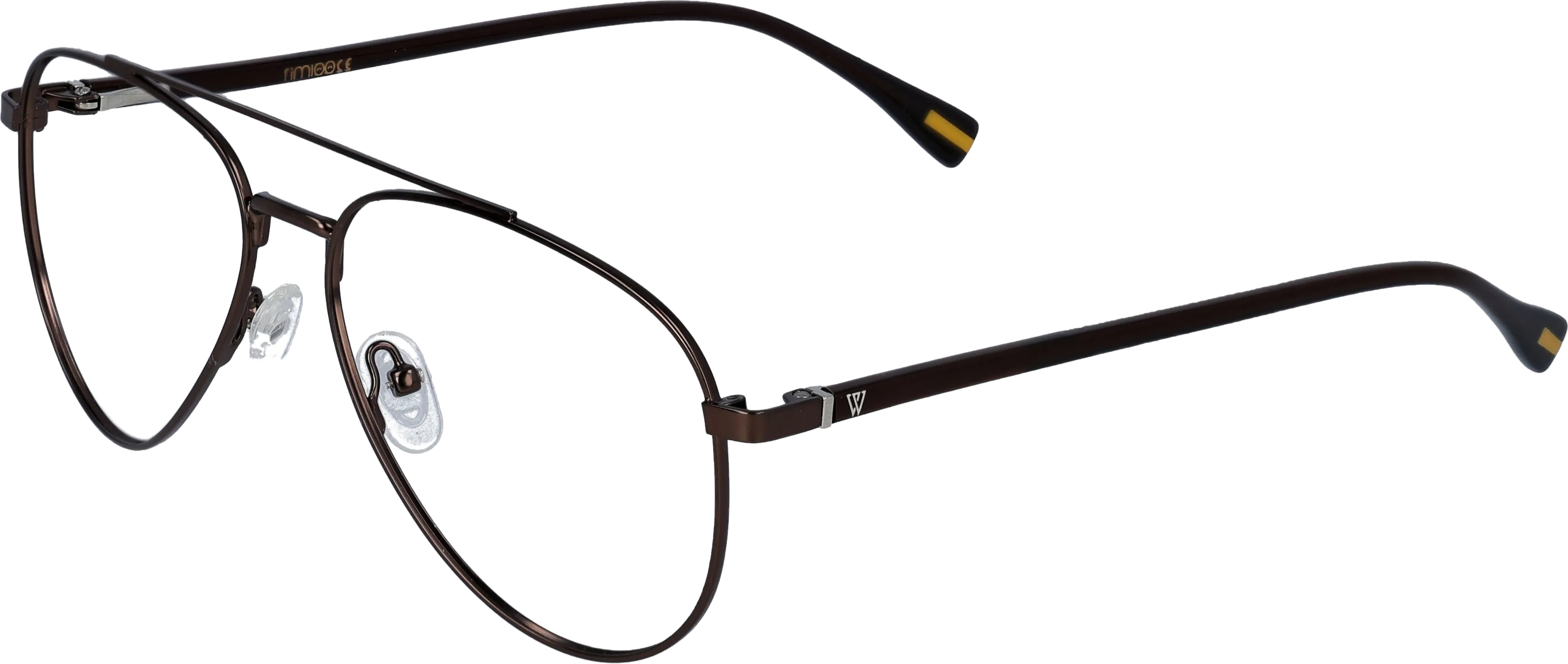 Metallic brown Large optical frame angled view for better detail