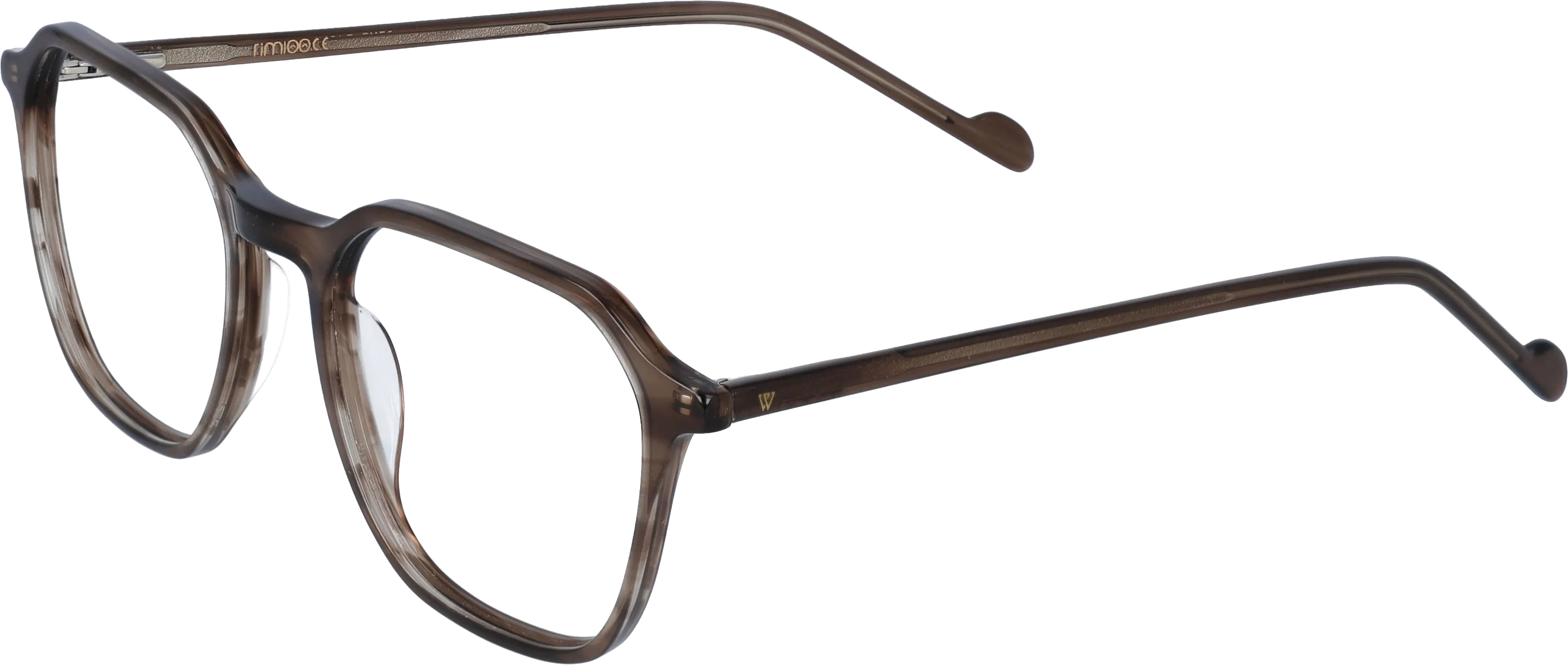 Transperant Brown Small optical frame angled view for better detail