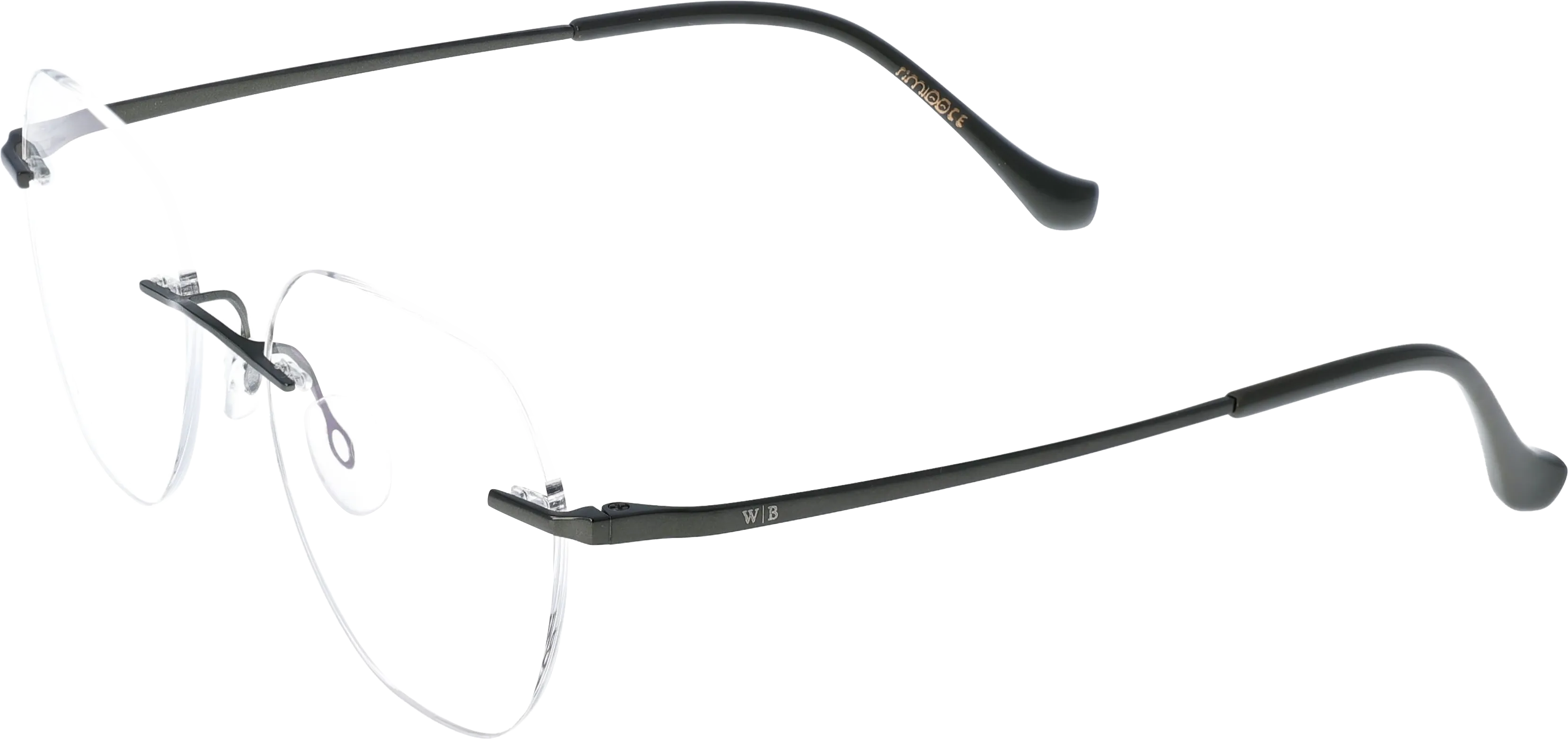 Grey Medium optical frame angled view for better detail