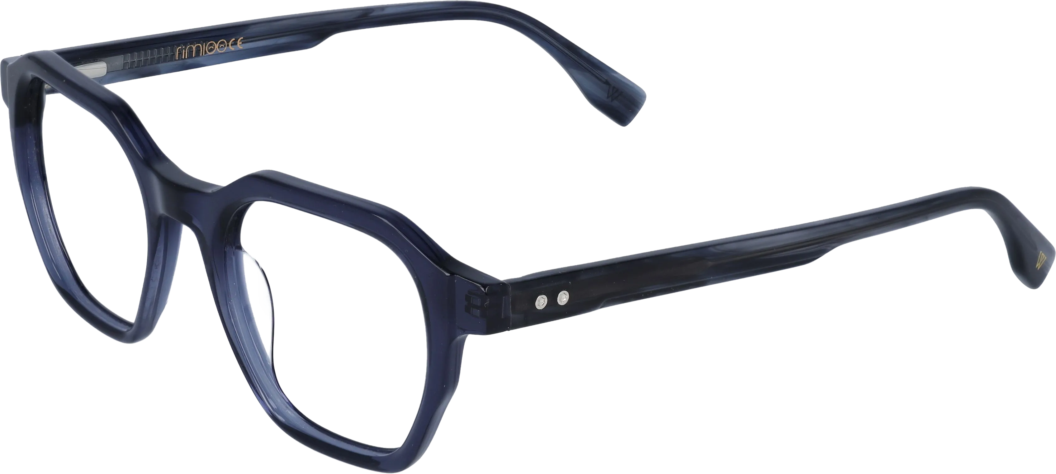Dark blue Small optical frame angled view for better detail