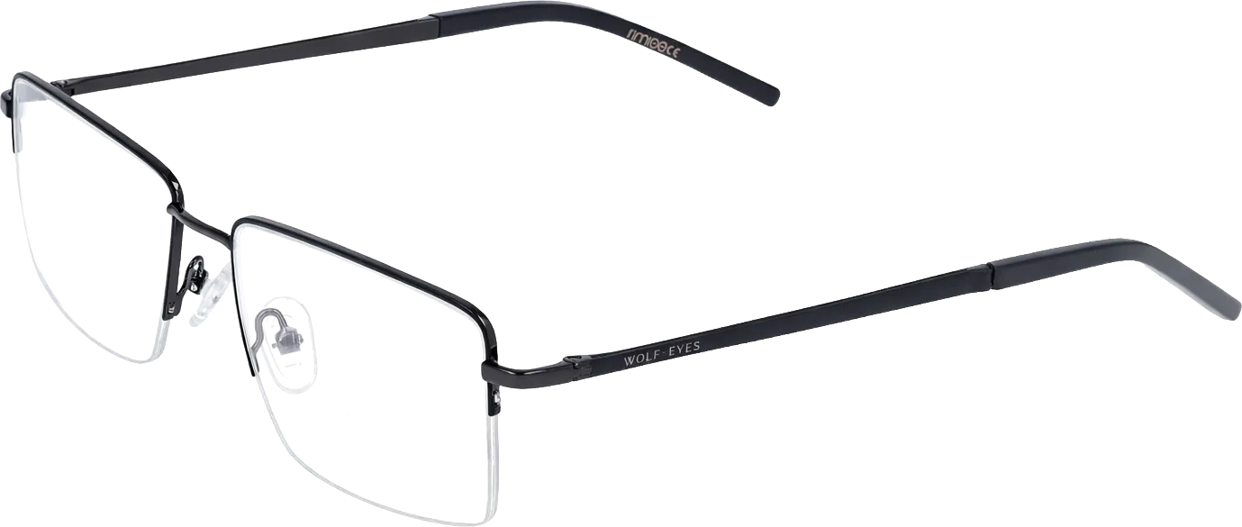 Gun Metal Large optical frame angled view for better detail
