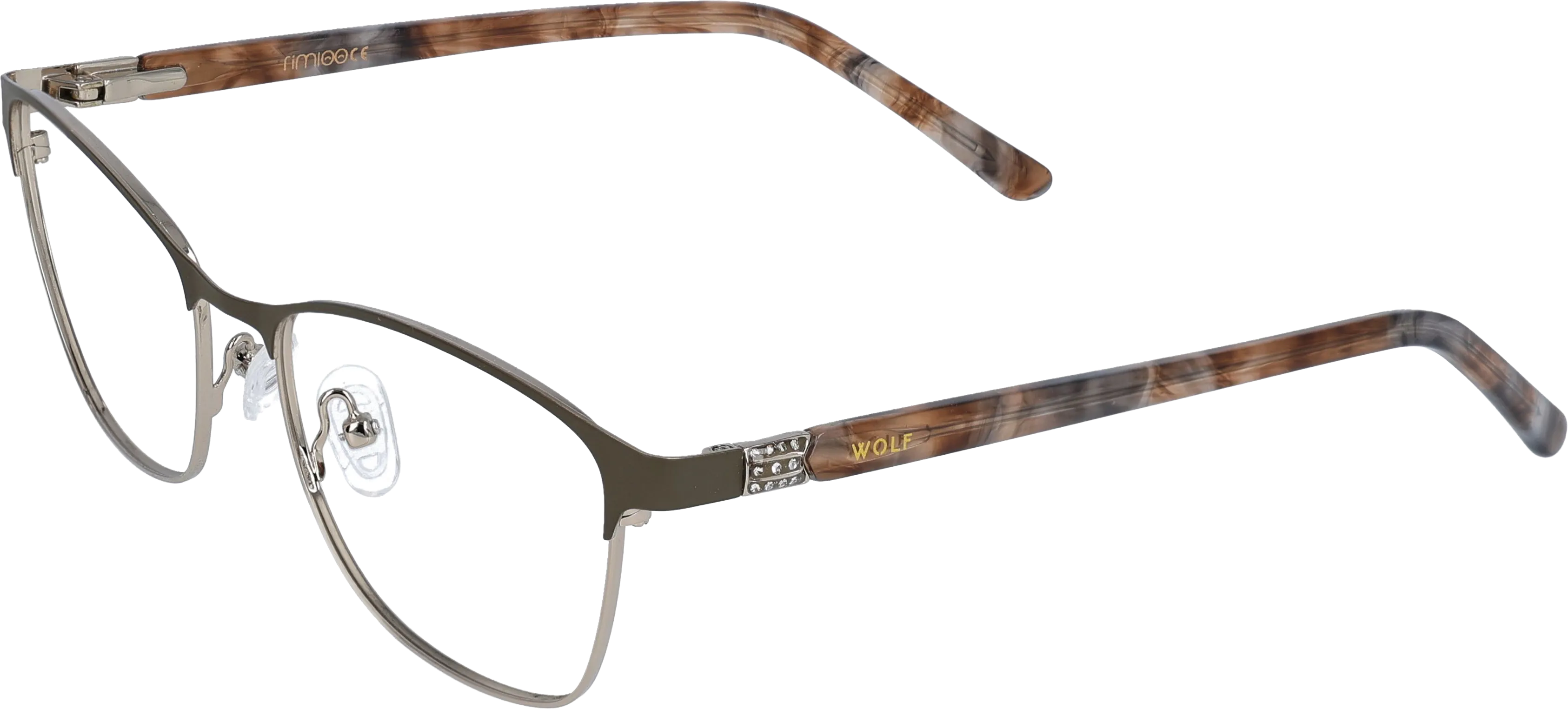 Gun Metal Medium optical frame angled view for better detail