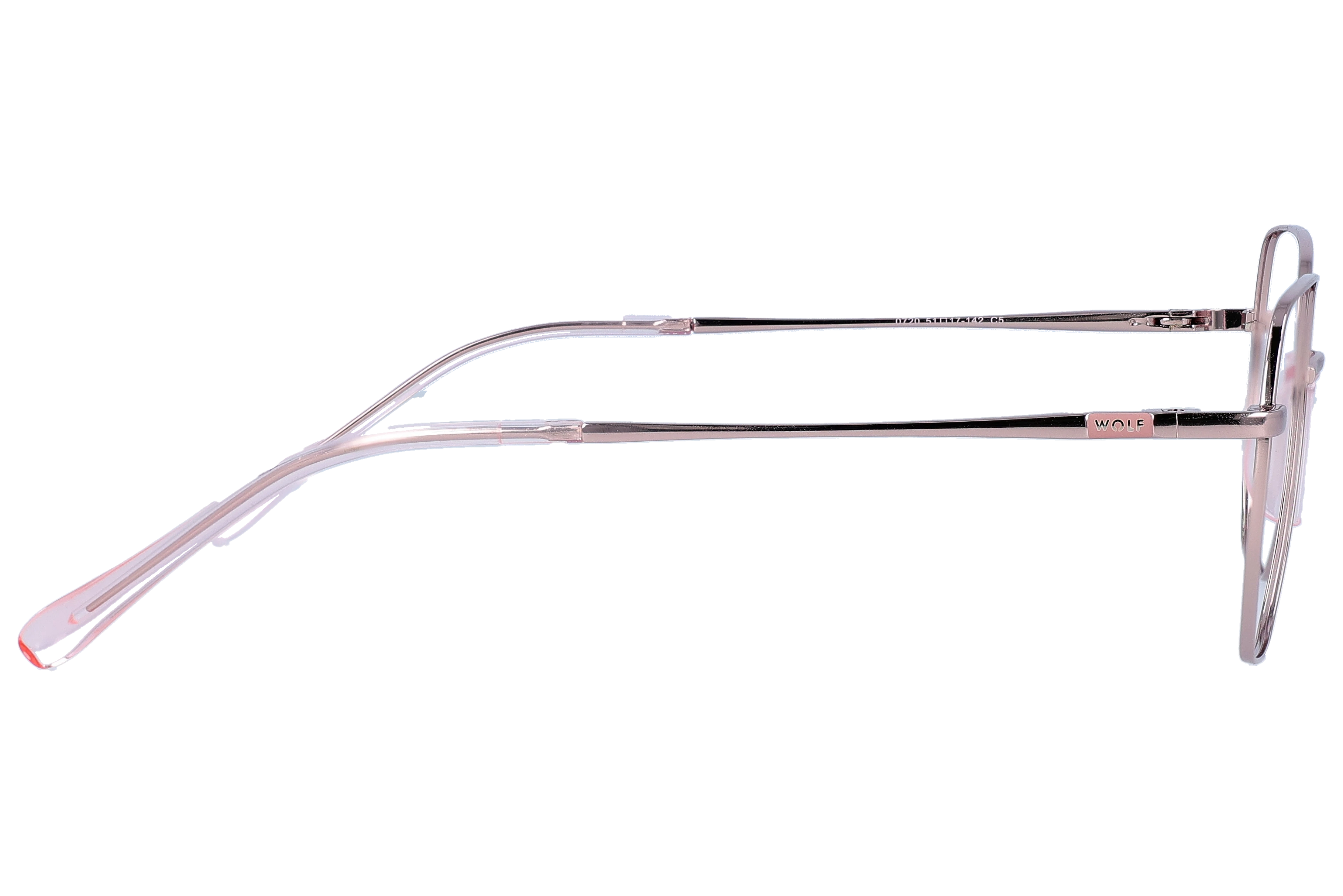 Square Eyeglasses RL1315 Pink Medium optical frame side view, highlighting the temples
