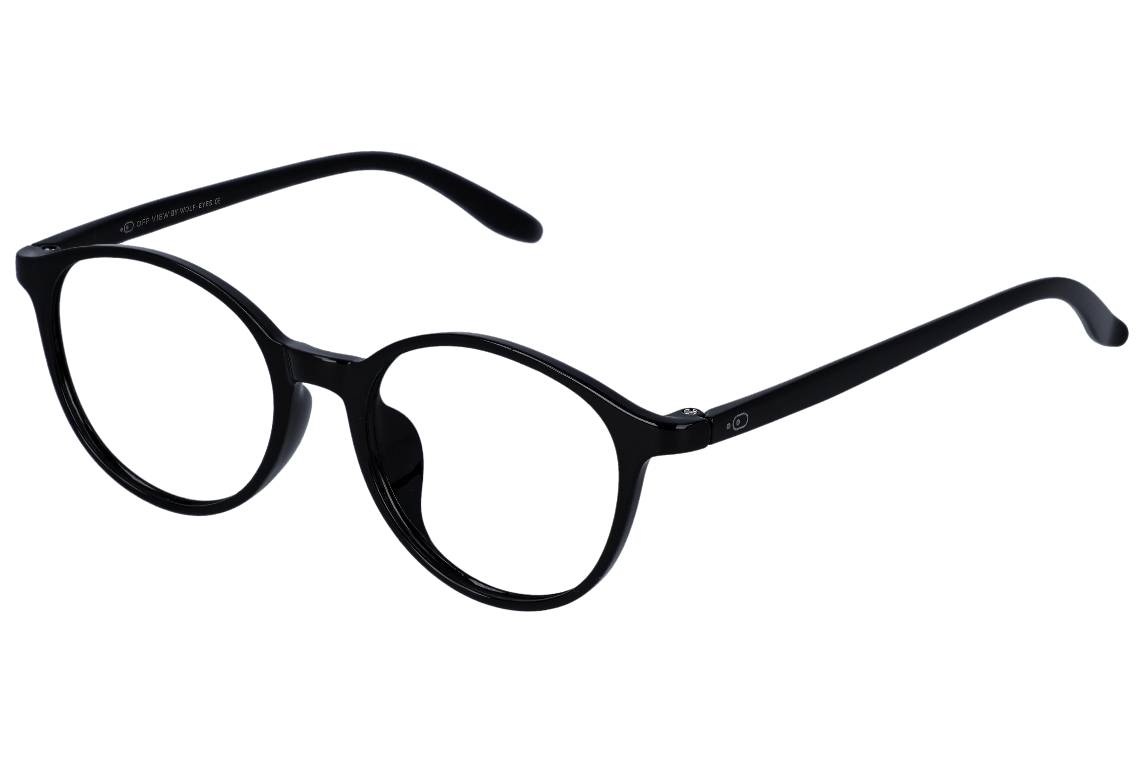 Round Eyeglasses RL1307 Black Small optical frame angled view for better detail
