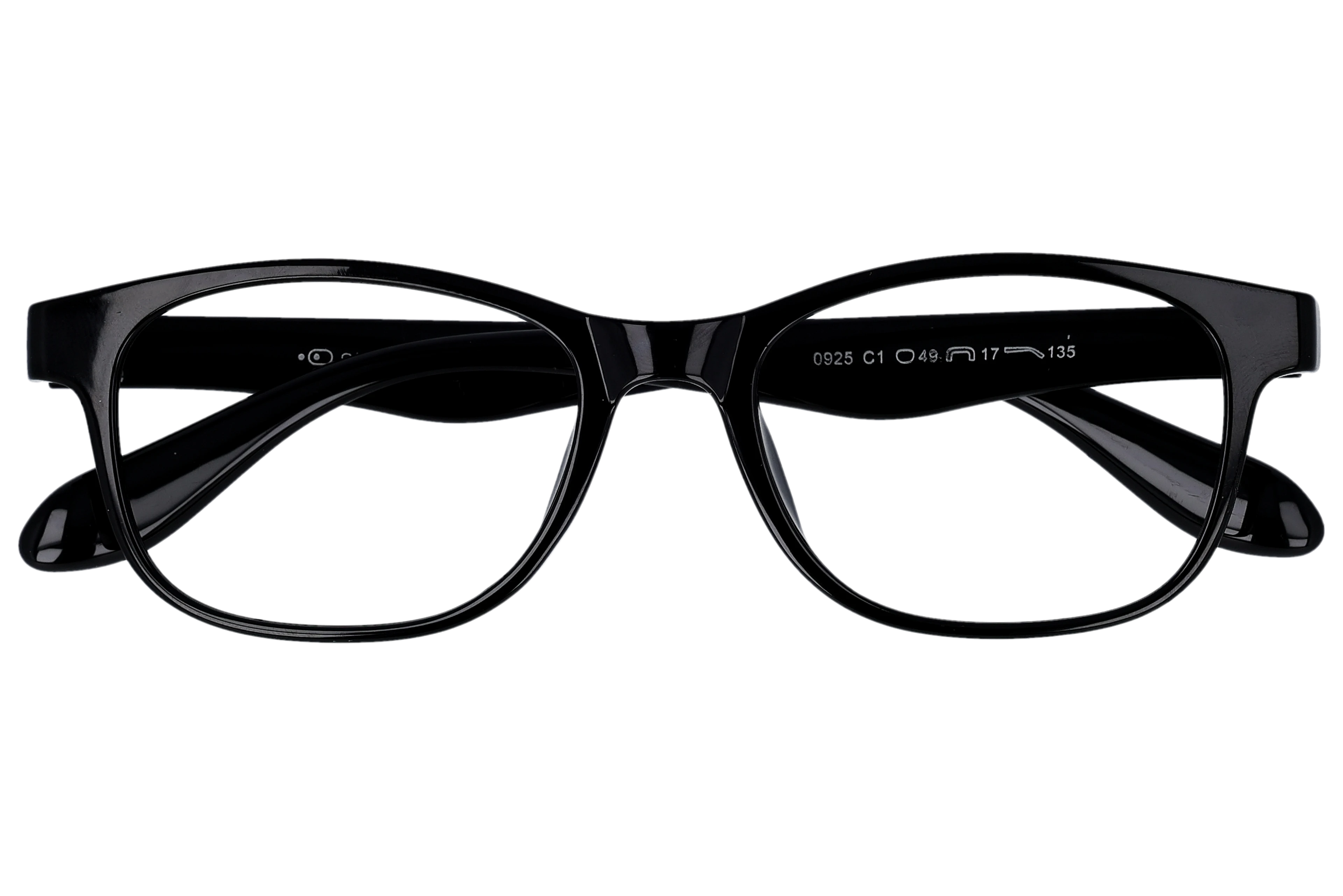 Rectangle Eyeglasses RL1306 Black Small optical frame front view close-up