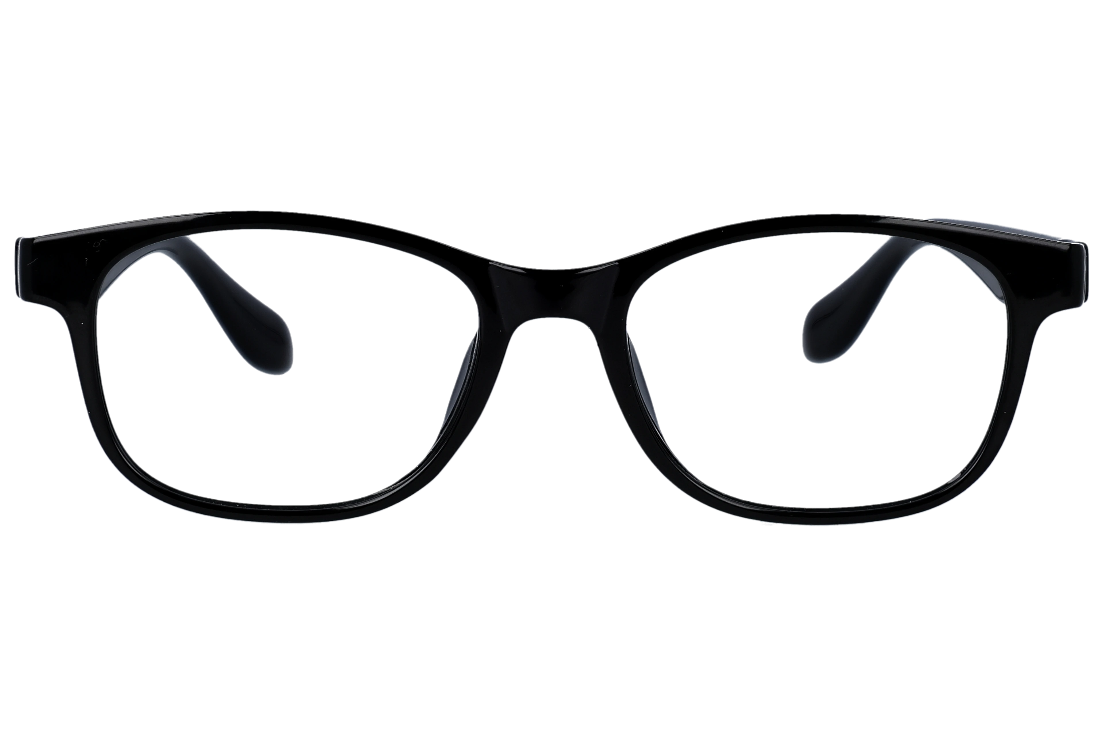 Rectangle Eyeglasses RL1306 Black Small optical frame front view with arms open