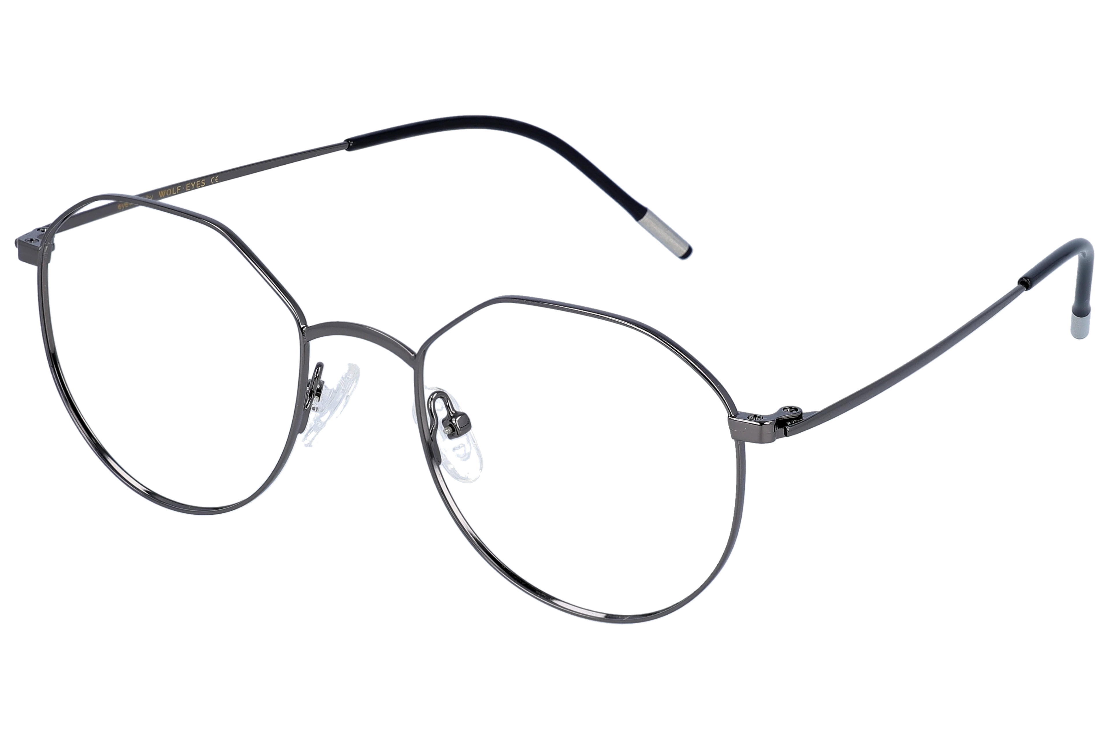 Geometric Eyeglasses RL1327 Grey Small optical frame angled view for better detail