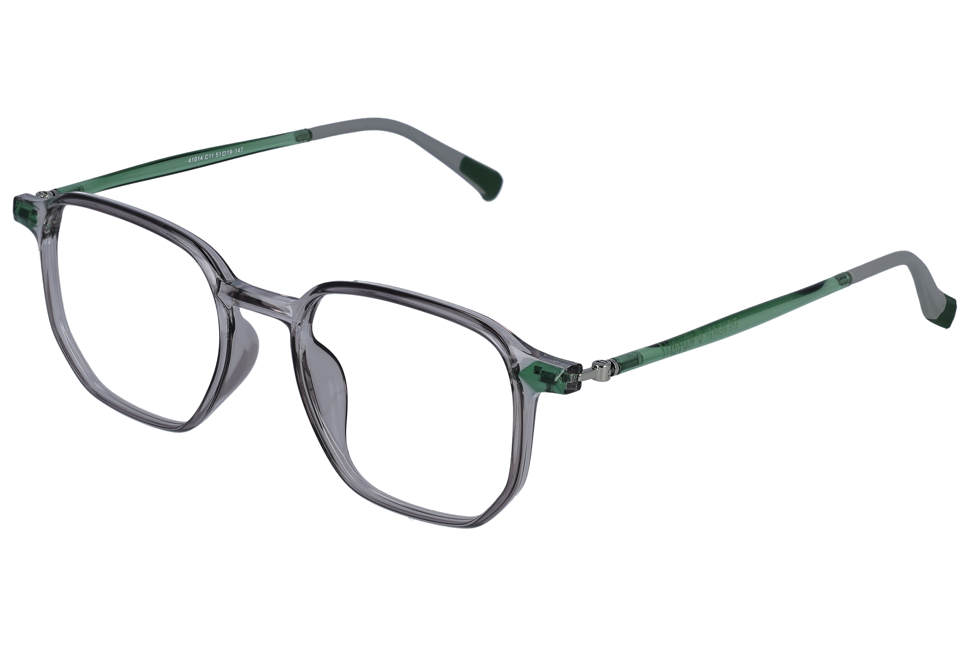 Geometric Eyeglasses RL1324 Grey Medium optical frame angled view for better detail
