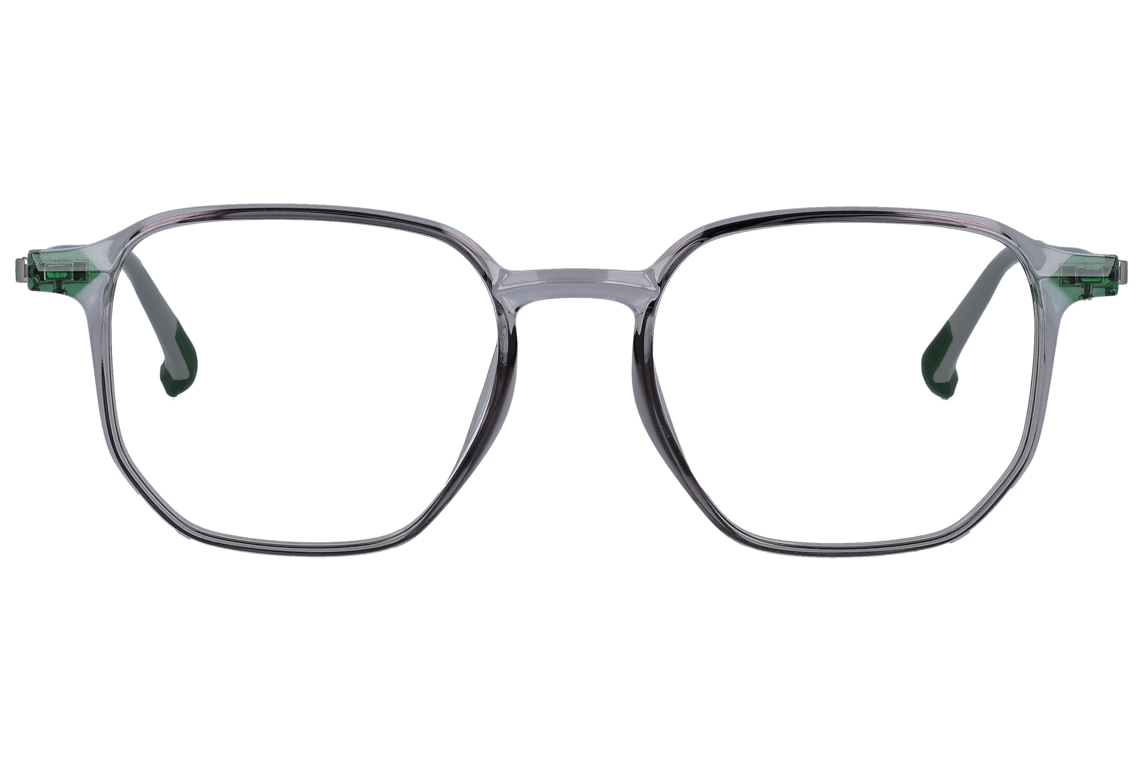 Geometric Eyeglasses RL1324 Grey Medium optical frame front view with arms open