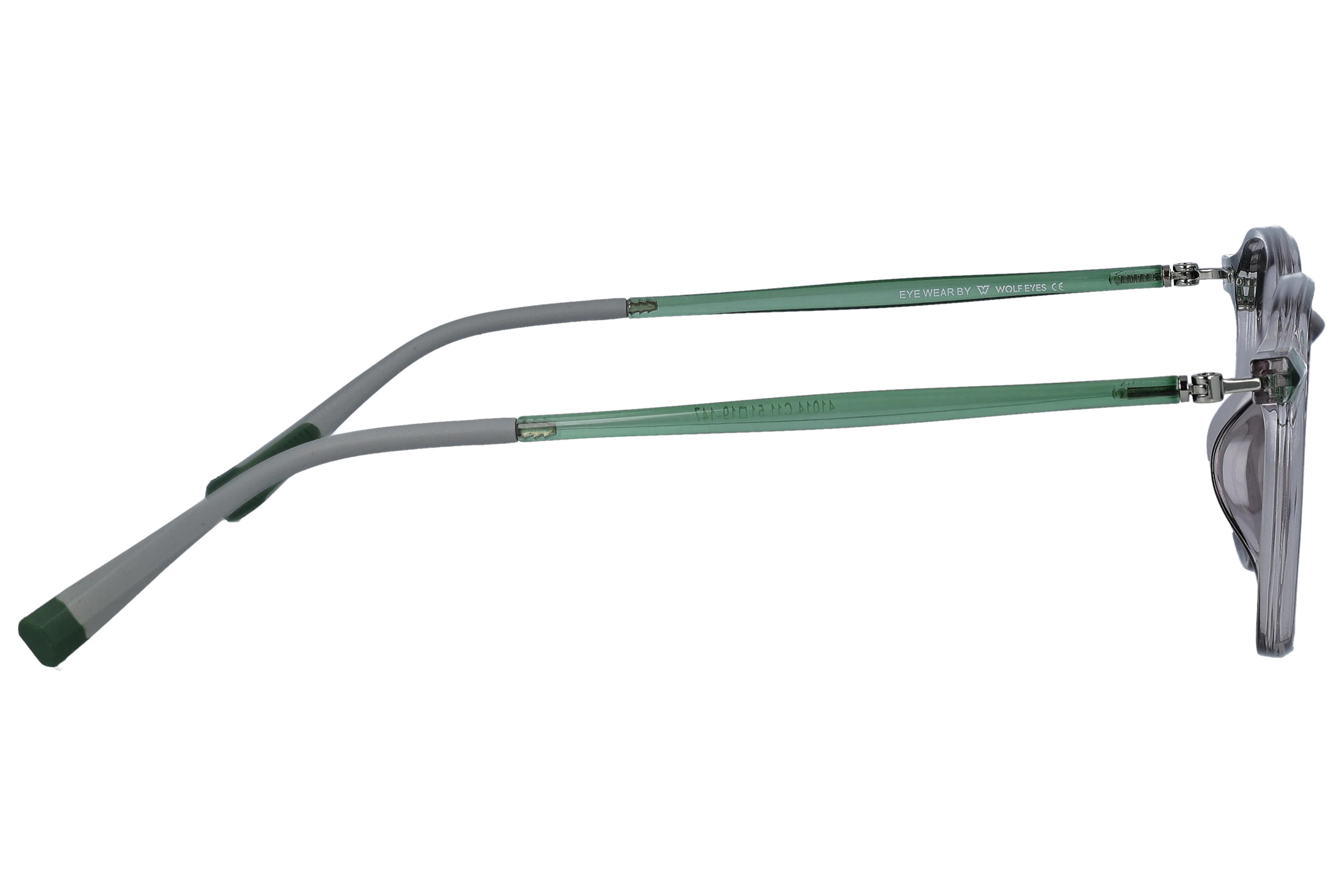 Geometric Eyeglasses RL1324 Grey Medium optical frame side view, highlighting the temples