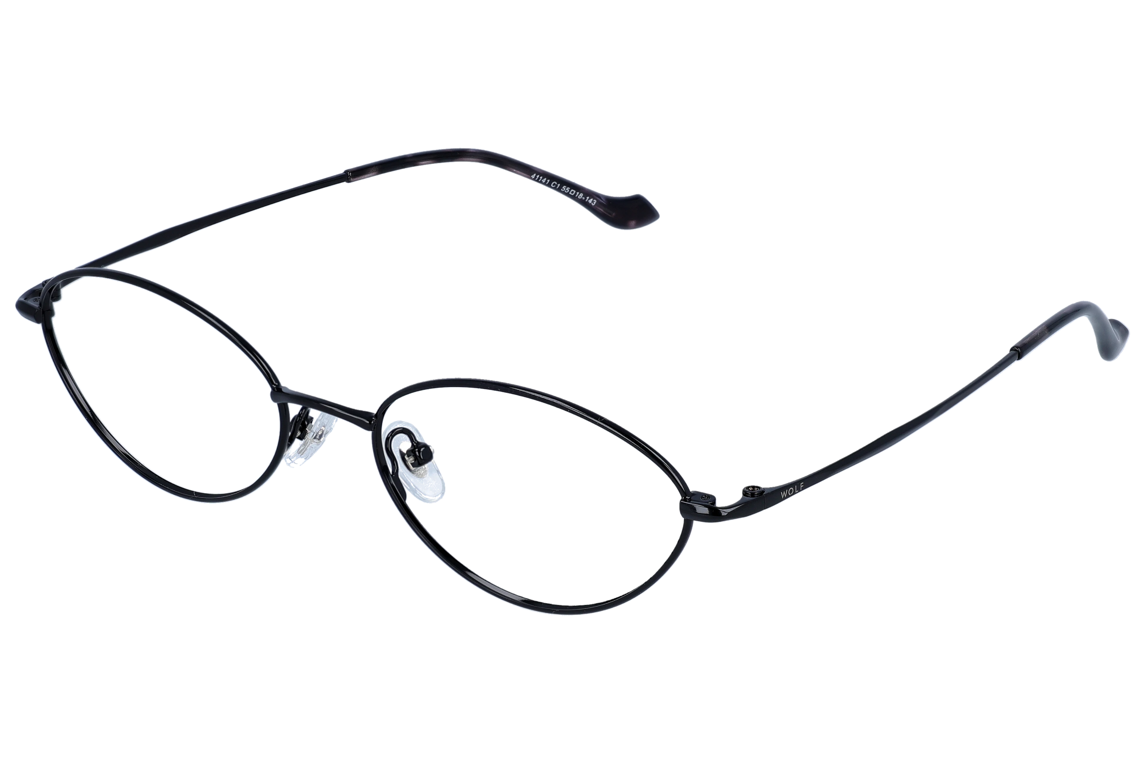 Oval Eyeglasses RL1323 Black Large optical frame angled view for better detail