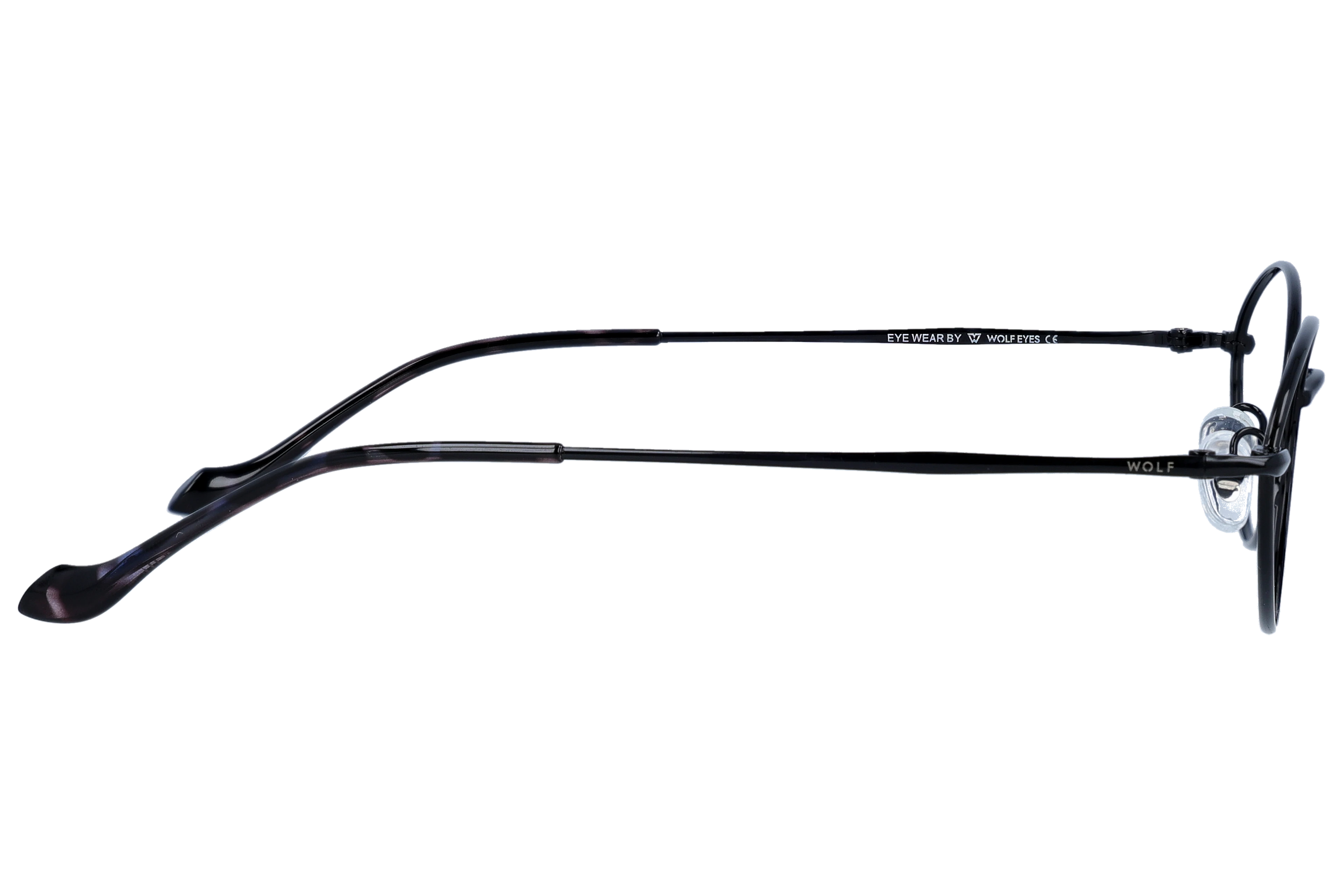 Oval Eyeglasses RL1323 Black Large optical frame side view, highlighting the temples