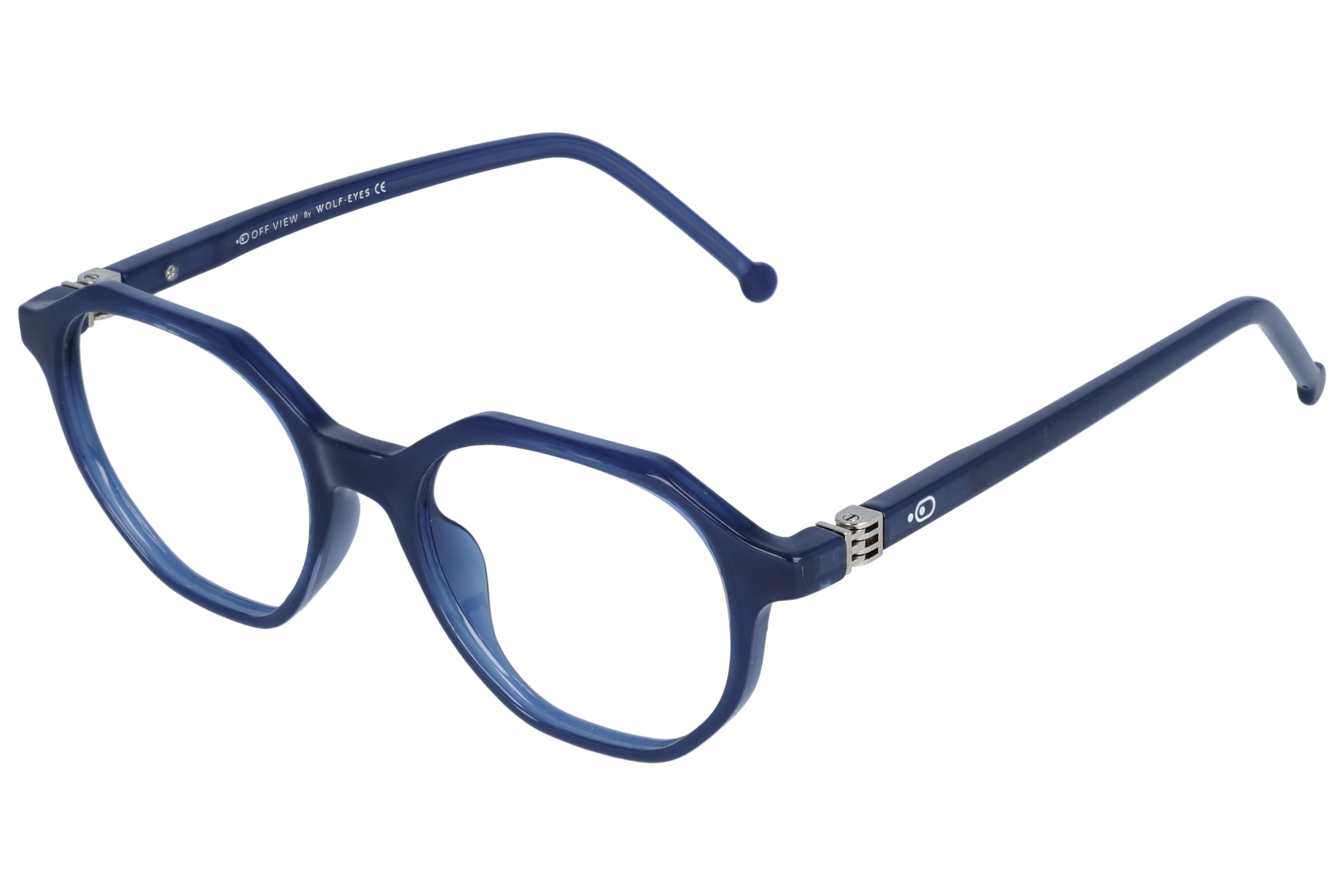Geometric Eyeglasses RL1309 Blue Small optical frame angled view for better detail