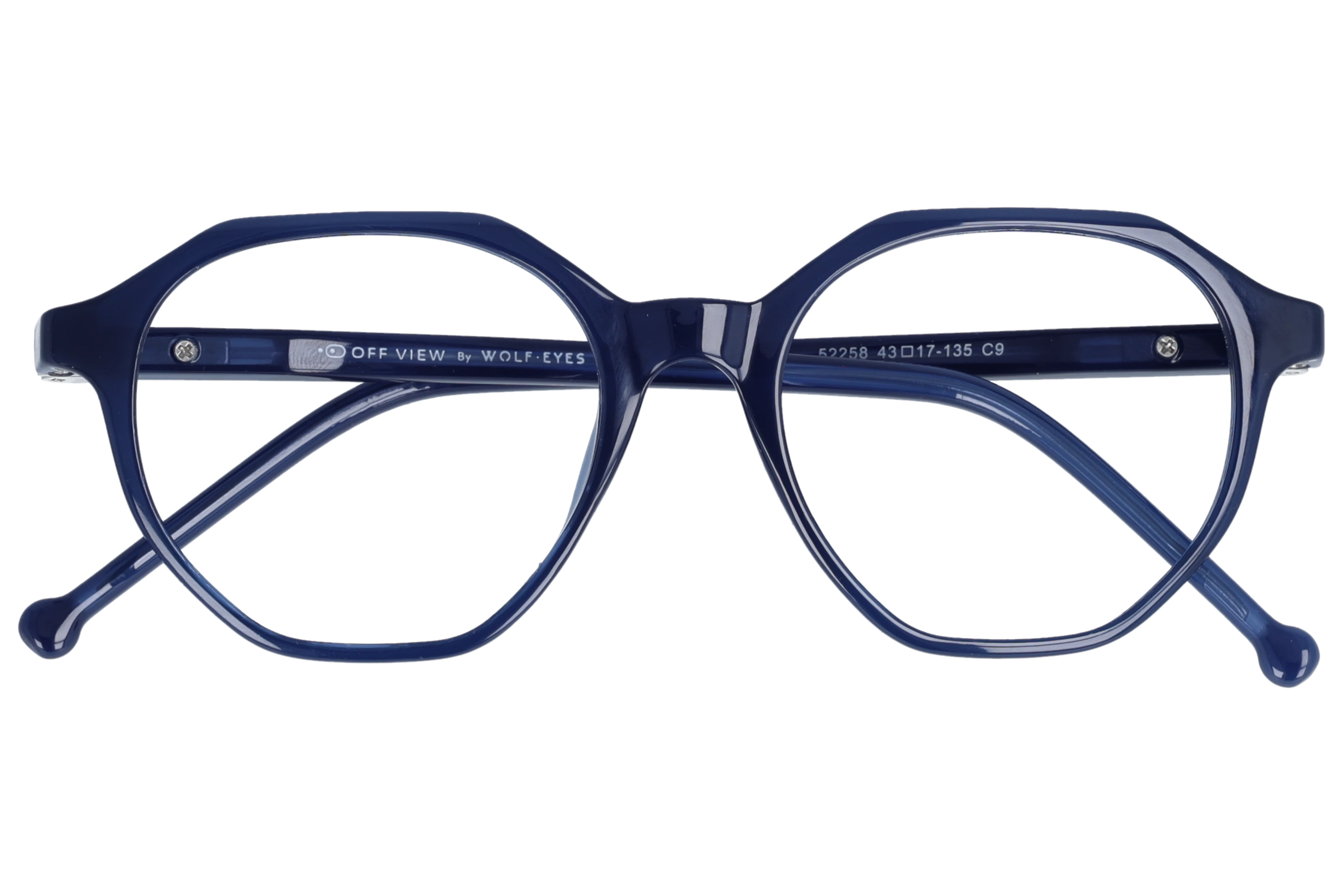 Geometric Eyeglasses RL1309 Blue Small optical frame front view close-up