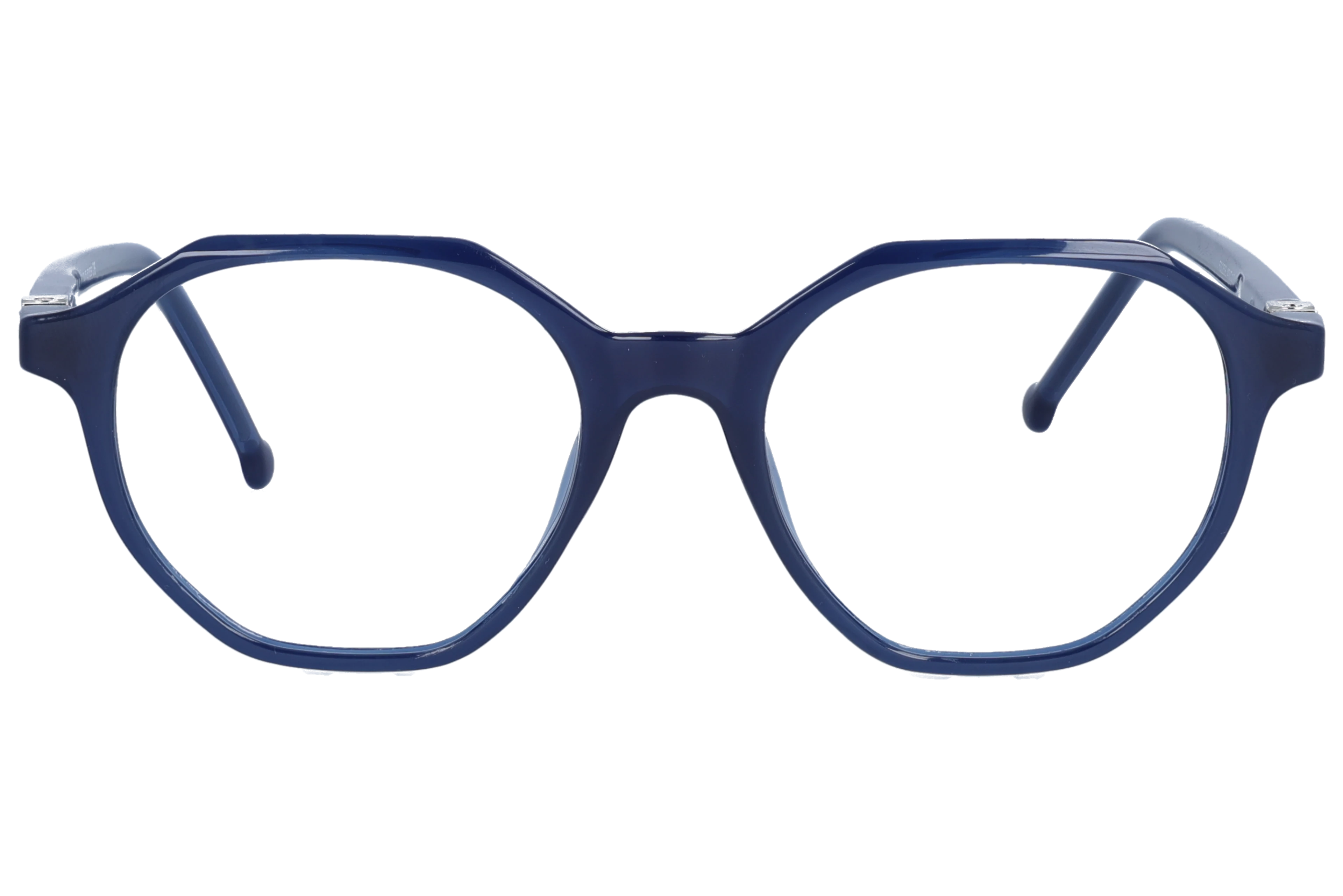 Geometric Eyeglasses RL1309 Blue Small optical frame front view with arms open
