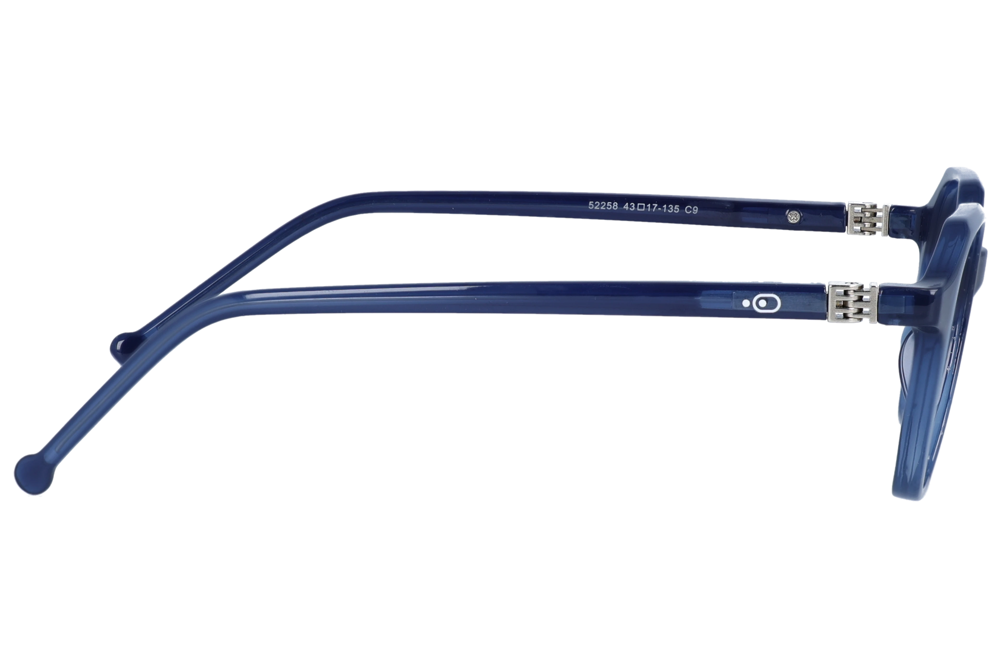 Geometric Eyeglasses RL1309 Blue Small optical frame side view, highlighting the temples