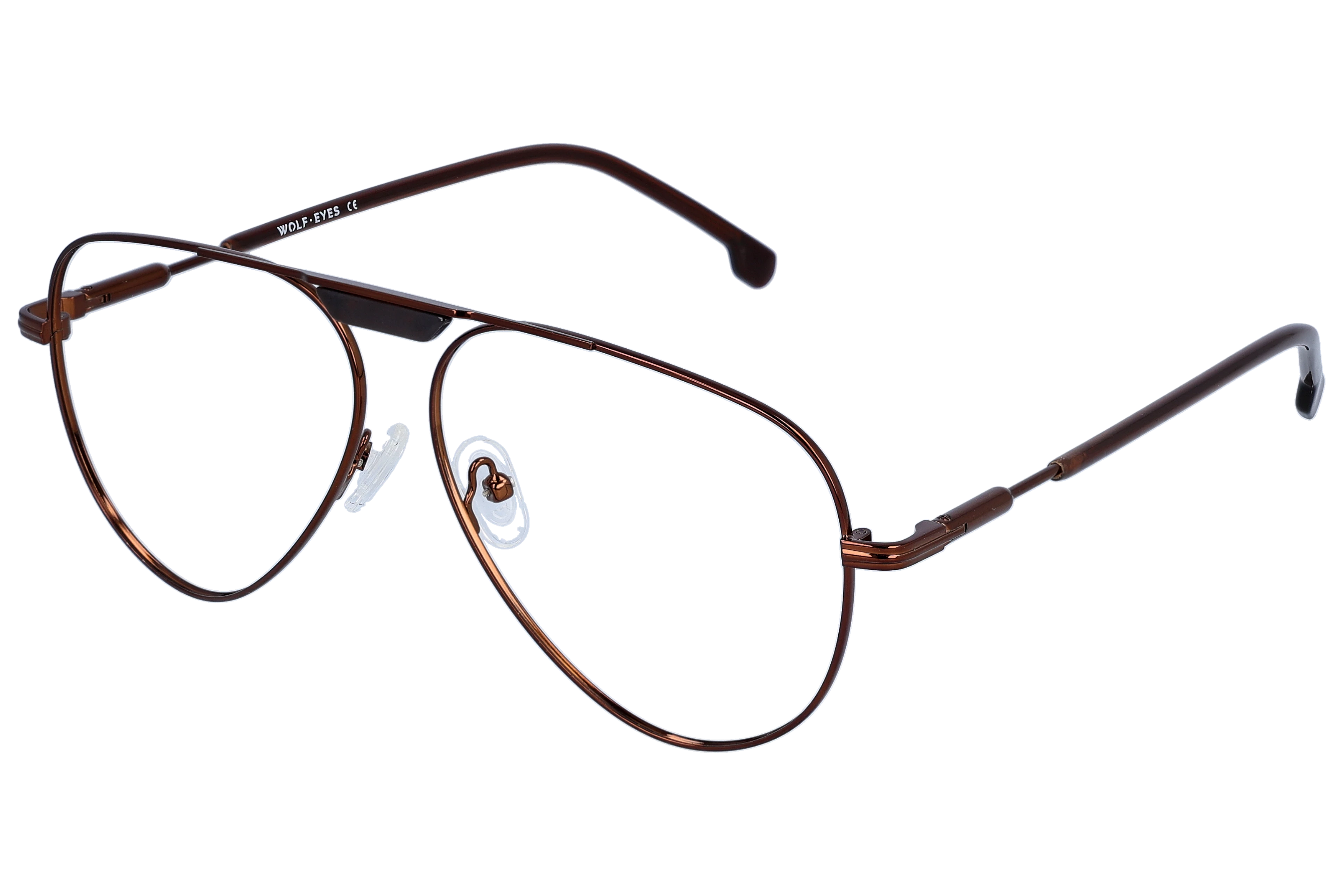 Aviator Eyeglasses RL1352 Copper Large optical frame angled view for better detail