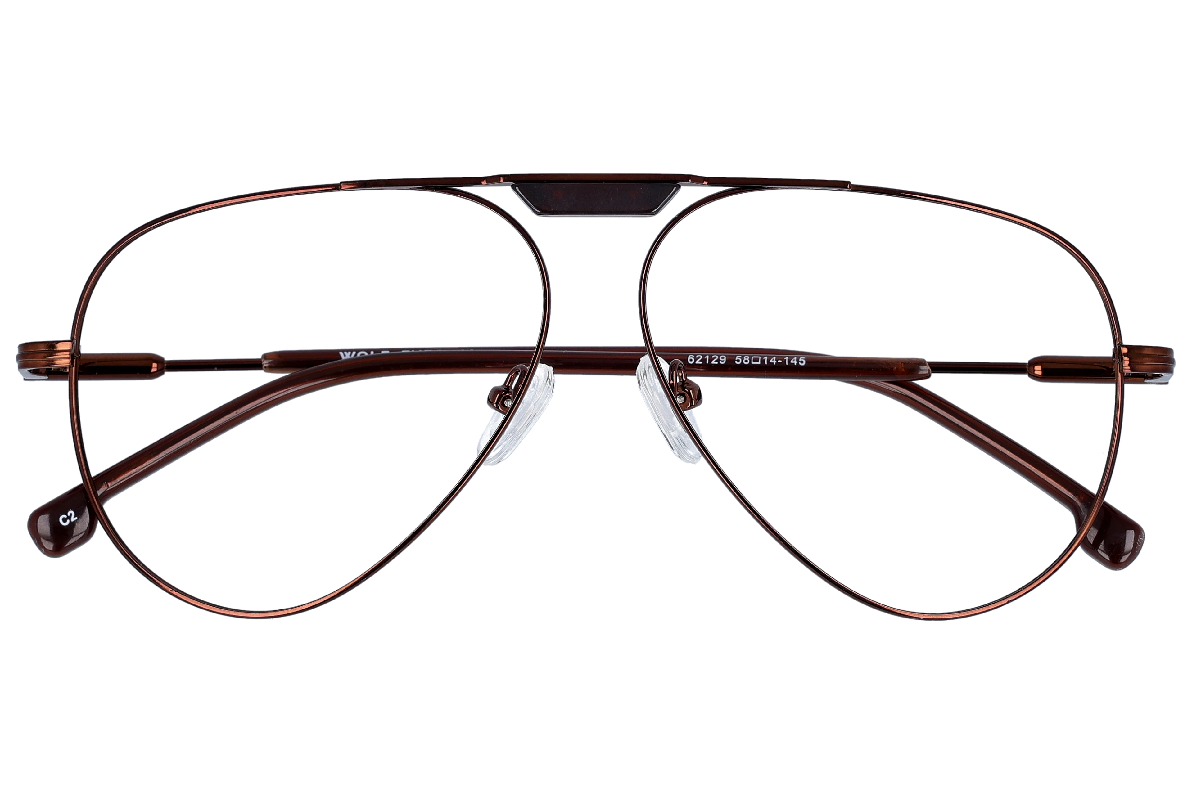 Aviator Eyeglasses RL1352 Copper Large optical frame front view close-up