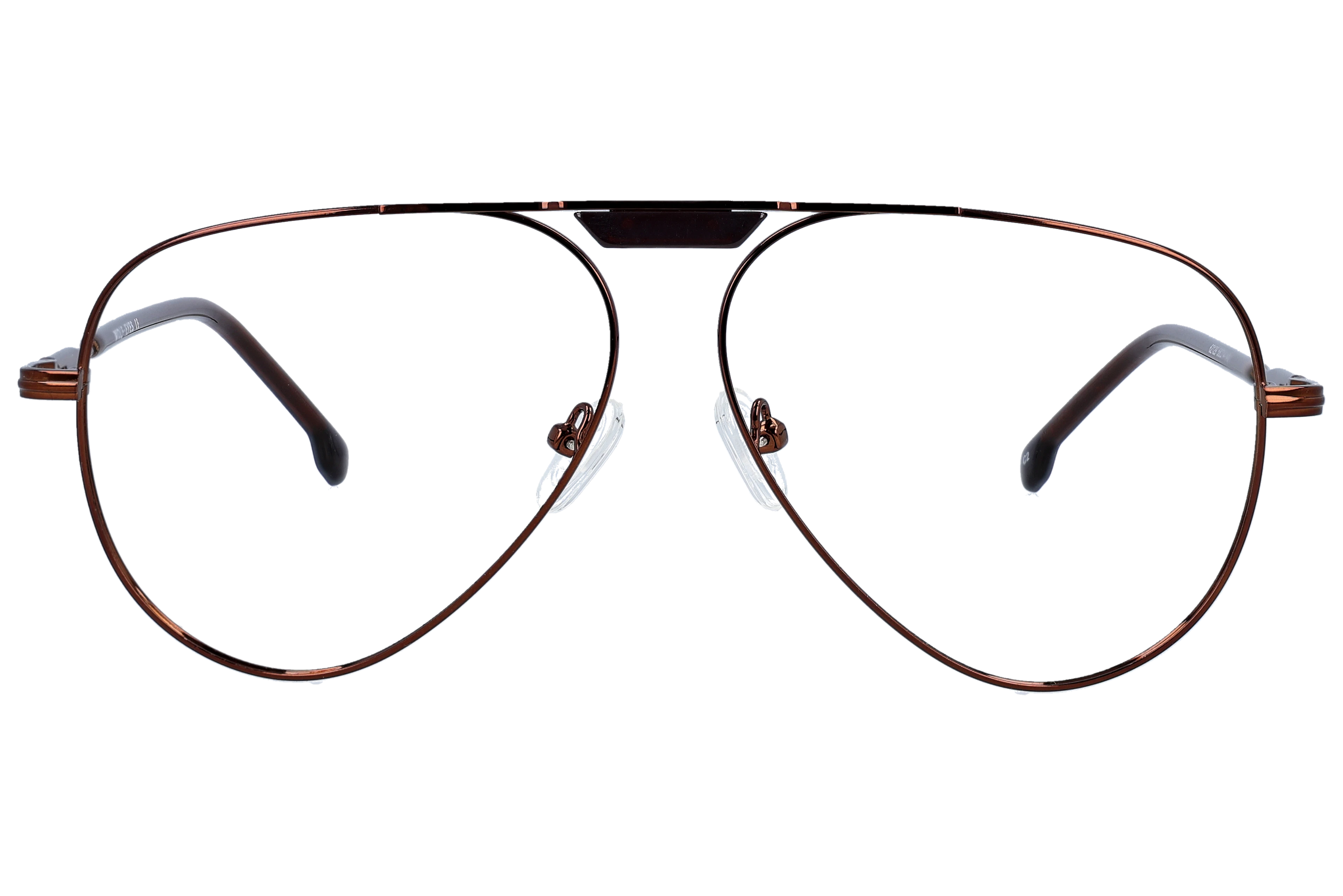 Aviator Eyeglasses RL1352 Copper Large optical frame front view with arms open