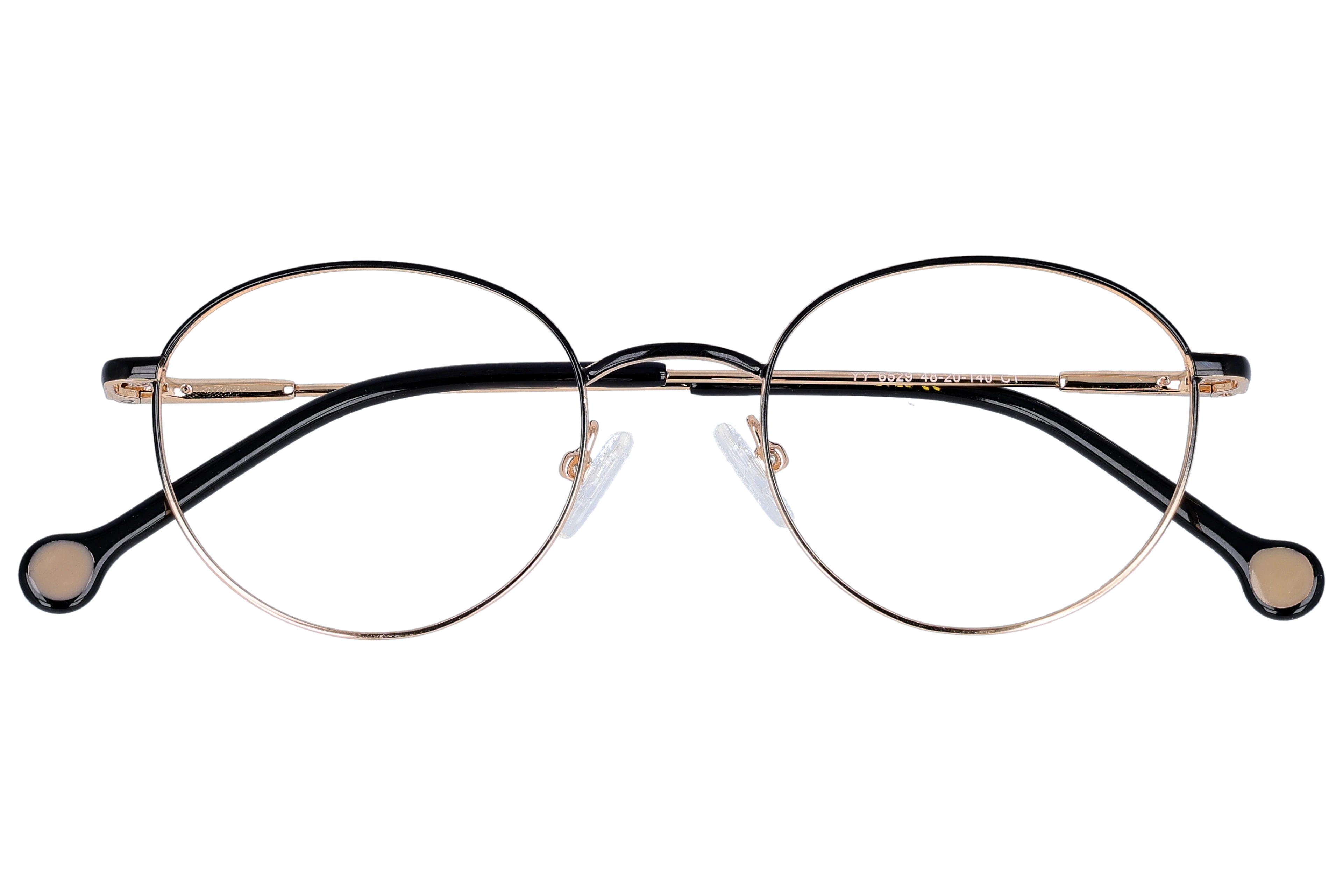 Round Eyeglasses RL1355 Black Small optical frame front view close-up