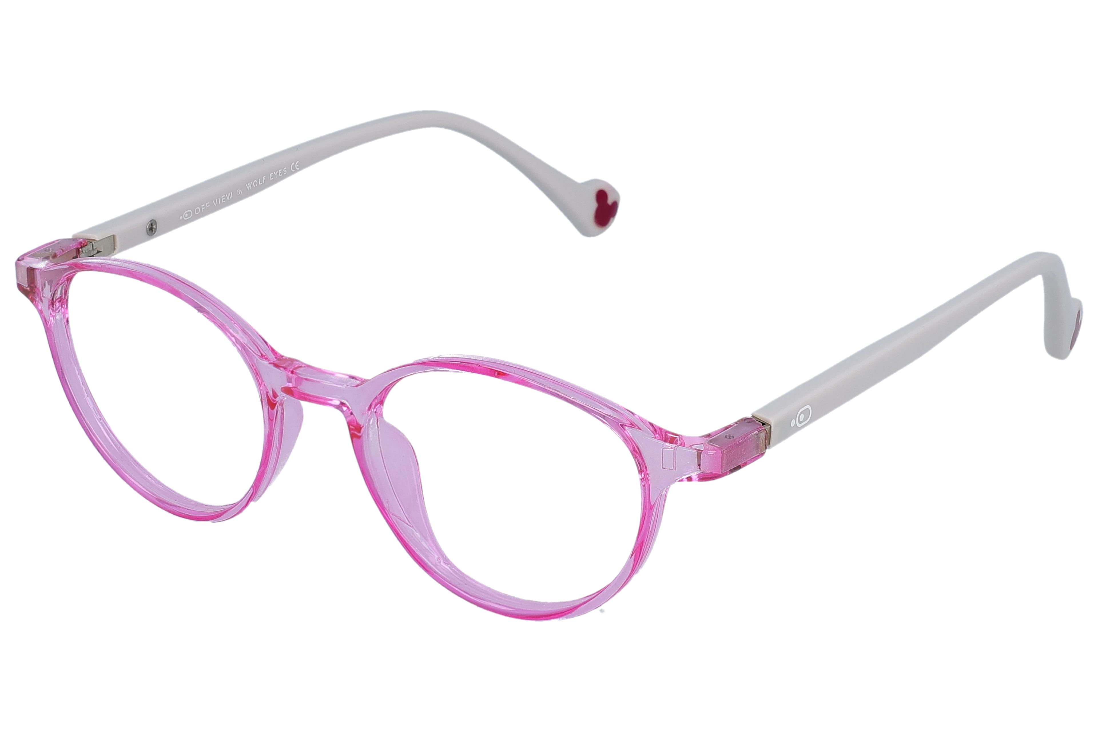 Round Eyeglasses RL1367 Pink Small optical frame angled view for better detail