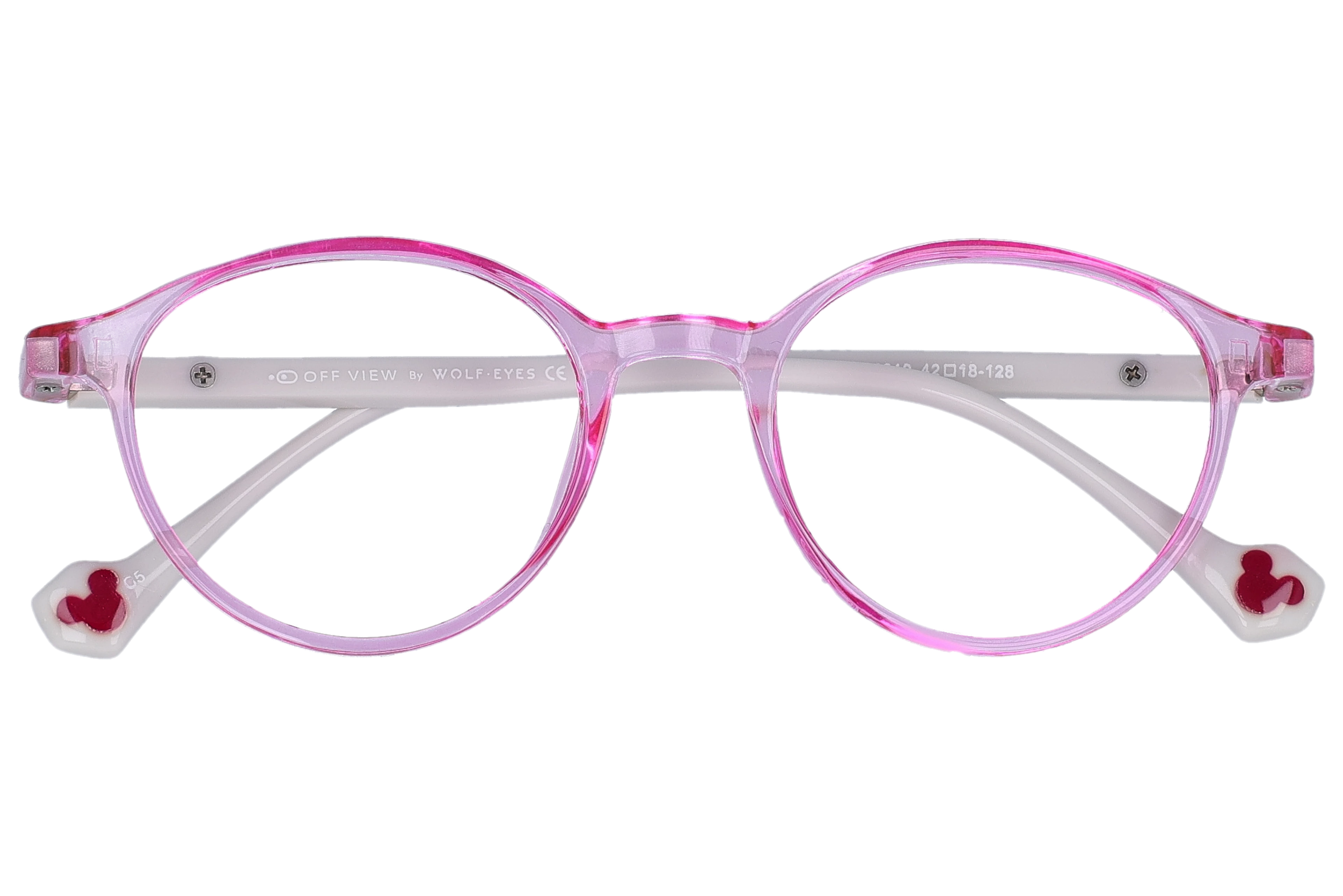 Round Eyeglasses RL1367 Pink Small optical frame front view close-up