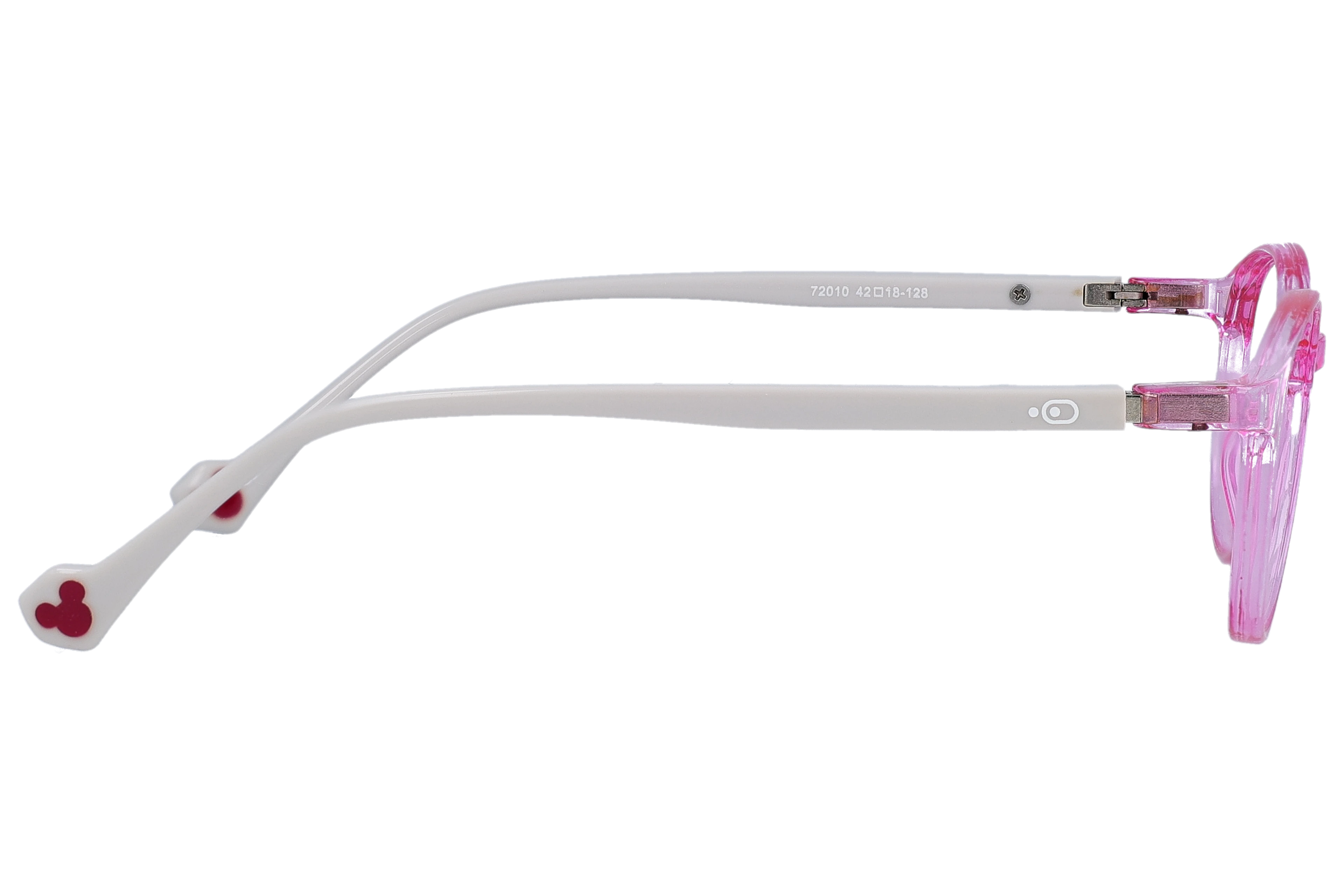 Round Eyeglasses RL1367 Pink Small optical frame side view, highlighting the temples
