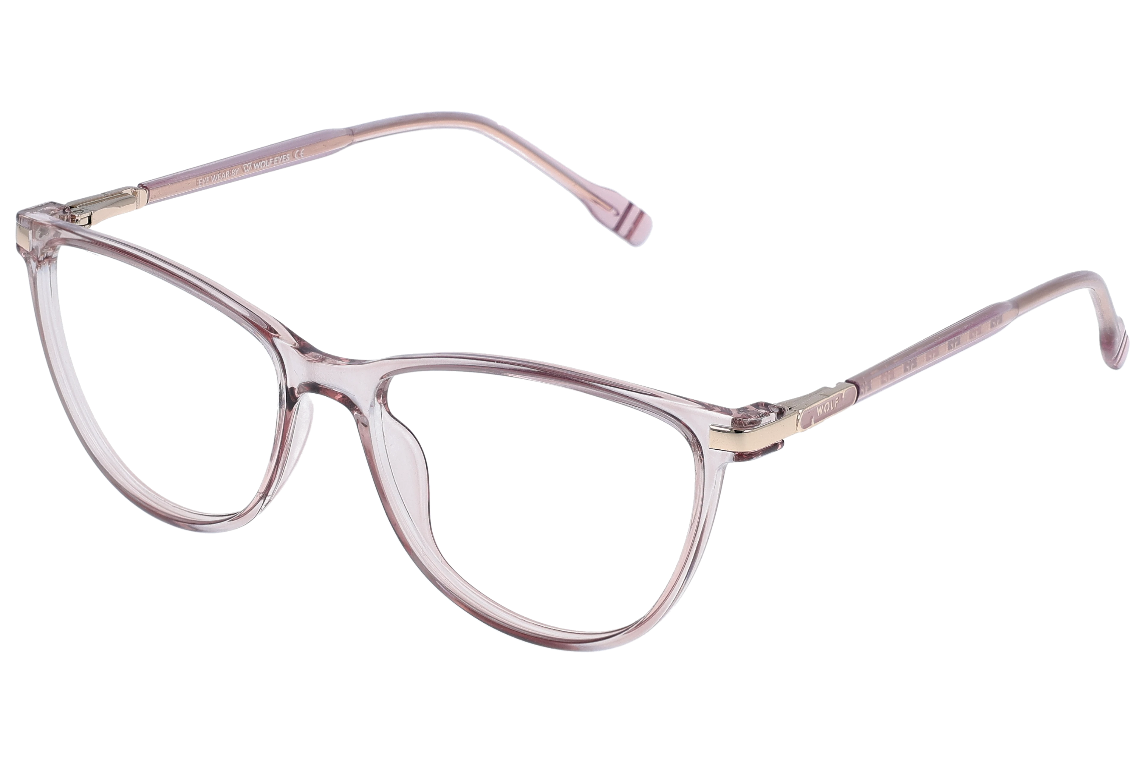 Cat Eye Eyeglasses RL1356 Pink Small optical frame angled view for better detail